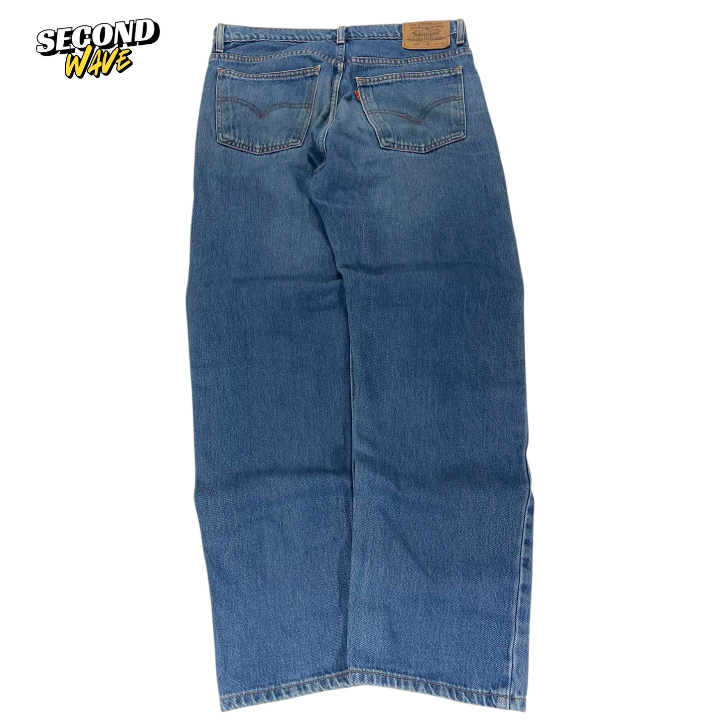 VINTAGE ORANGE TAB LEVI'S BLUE DENIM JEANS (32)