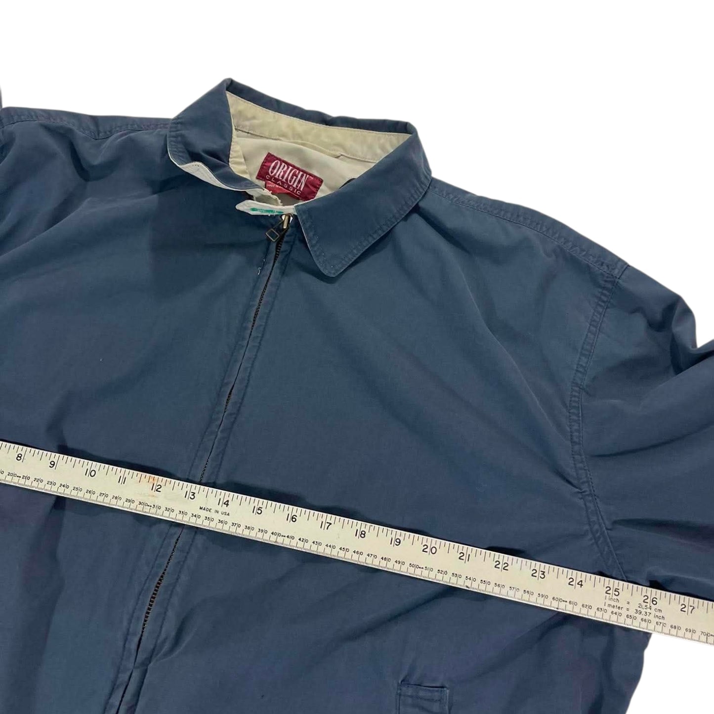 VINTAGE FADED ORIGIN CLASSIC BLUE HARRINGTON JACKET (M)