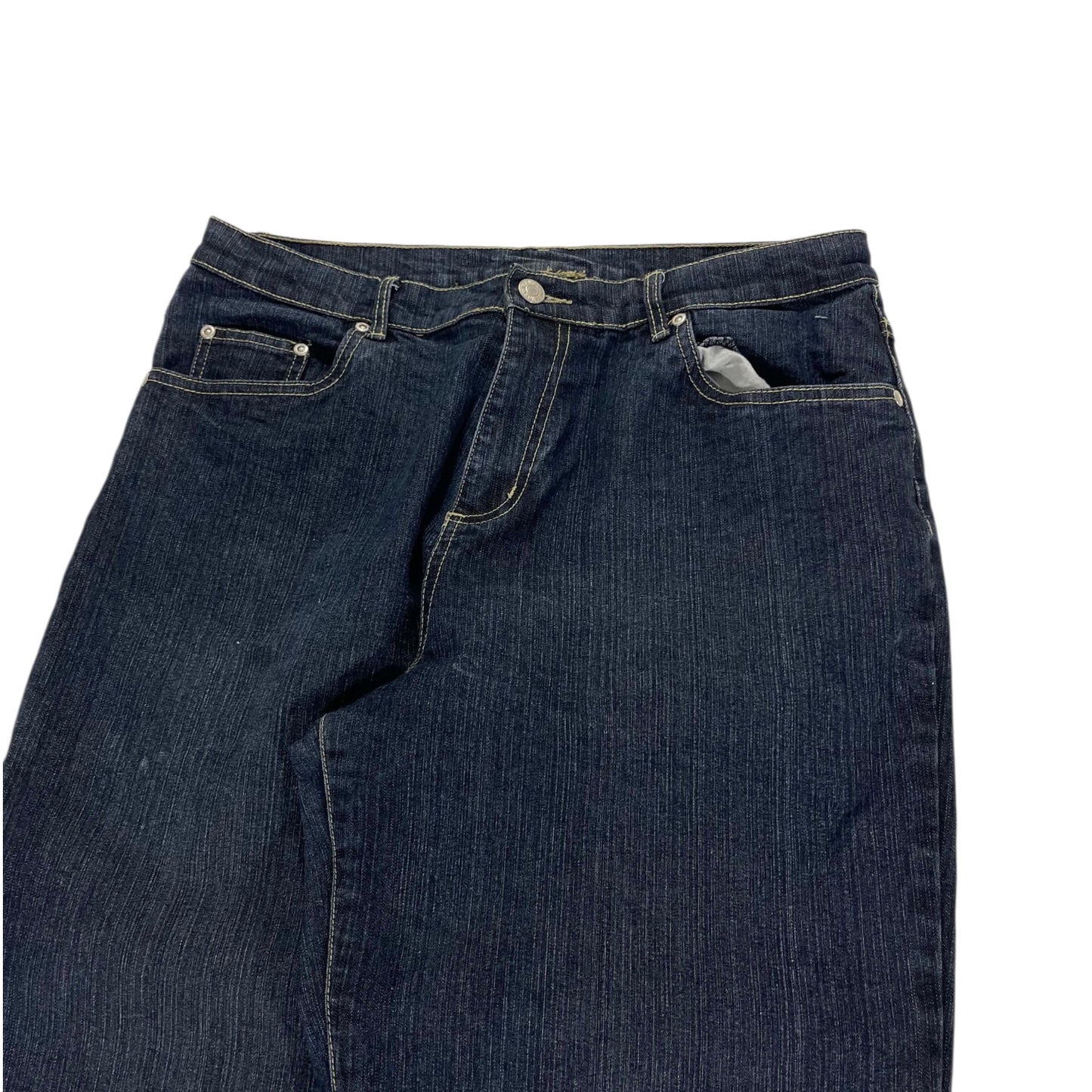 Y2K NETWORK BAGGY WIDE LEG JEANS (UK 14)