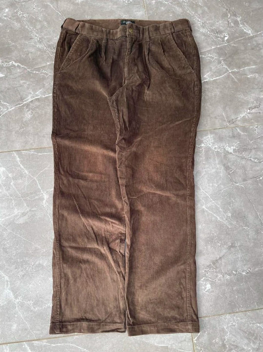 VINTAGE CHISEL BROWN CORDUROY TROUSER WITH A RELAXED FIT (36)