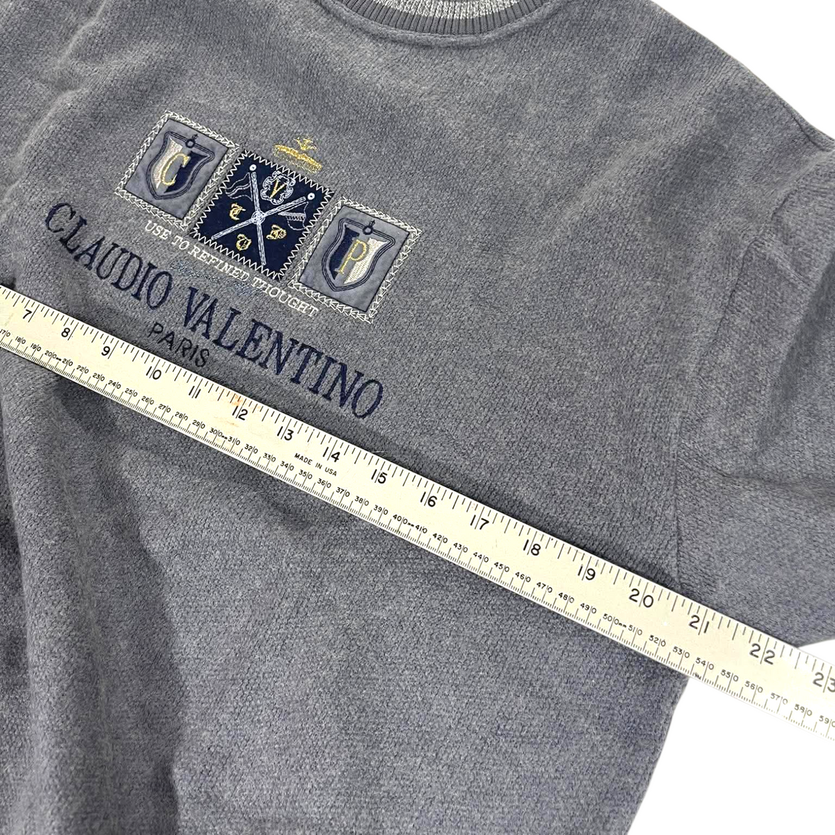 CLAUDIO VALENTINO GRAY CREWNECK (L)