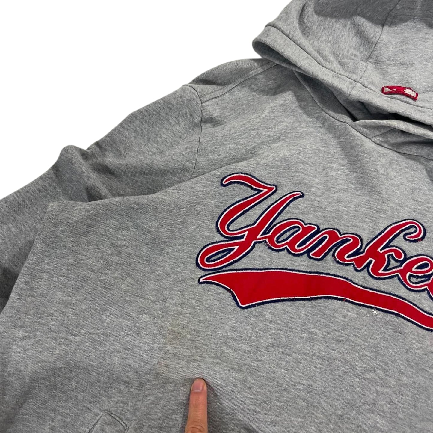 VINTAGE GREY NEW YORK YANKEES HOODIE (L)