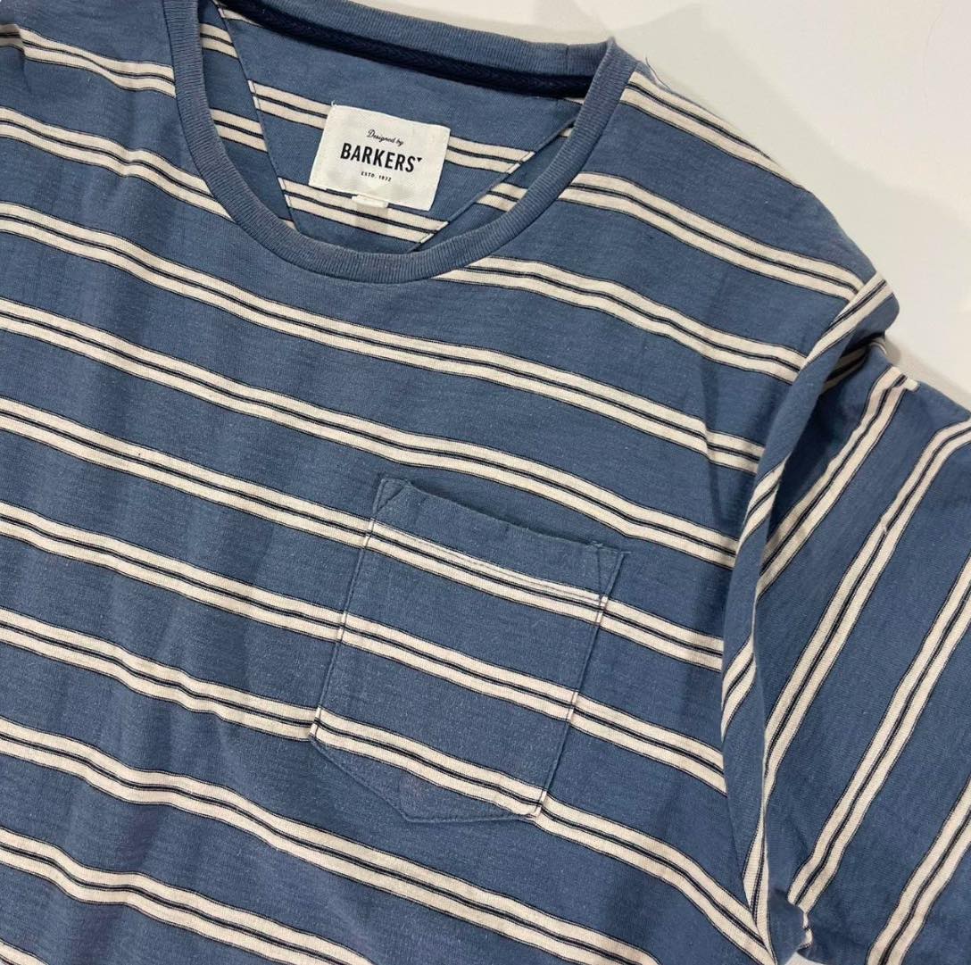 BARKERS BLUE STRIPED POCKET TEE (L-XL)