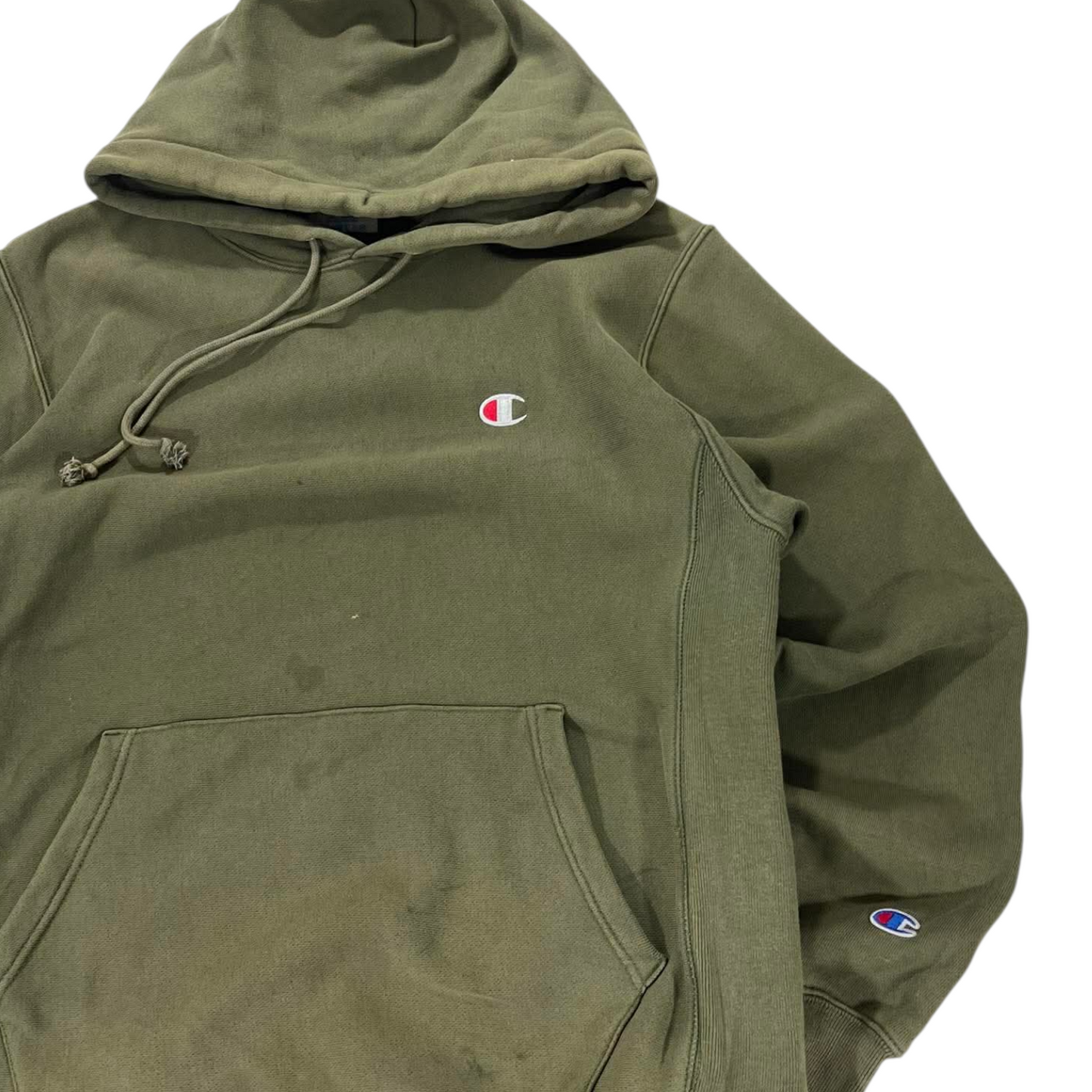 CHAMPION KHAKI GREEN HOODIE (M)