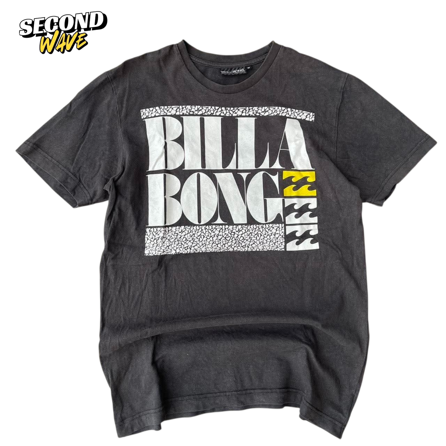 Y2K BILLABONG BLACK GRAPHIC TEE (M)