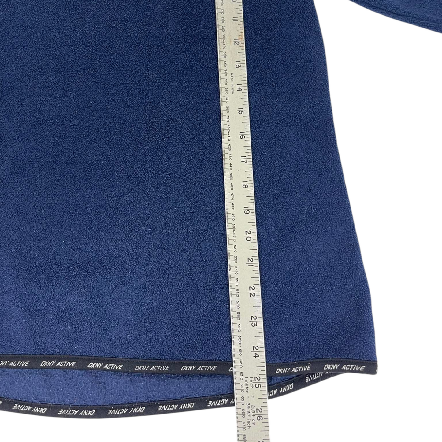 DKNY NAVY BLUE QUARTER ZIP FLEECE SWEATSHIRT (S)