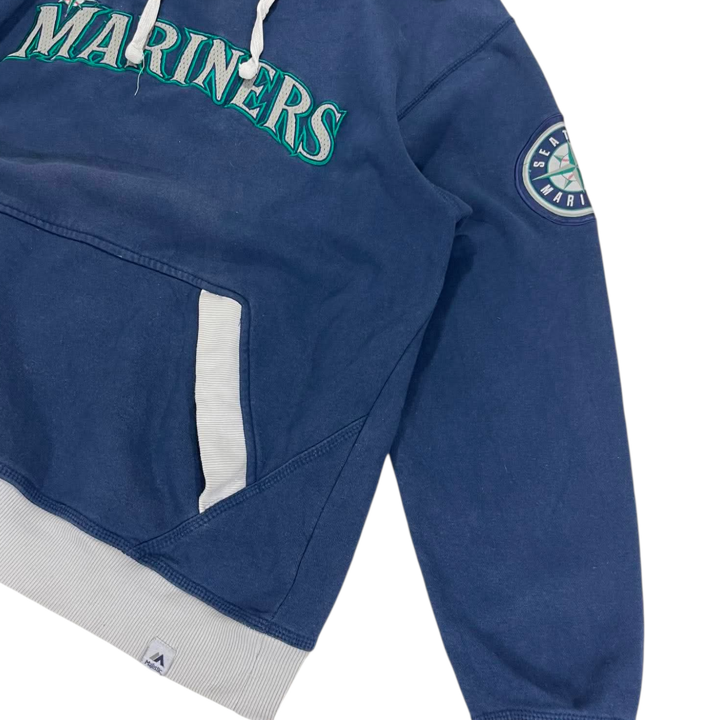 VINTAGE SEATTLE MARINERS NAVY BLUE HOODIE (L)