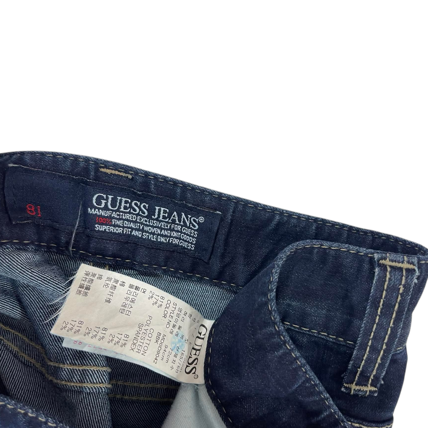 GUESS NAVY BLUE STRAIGHT LEG JEANS (28)