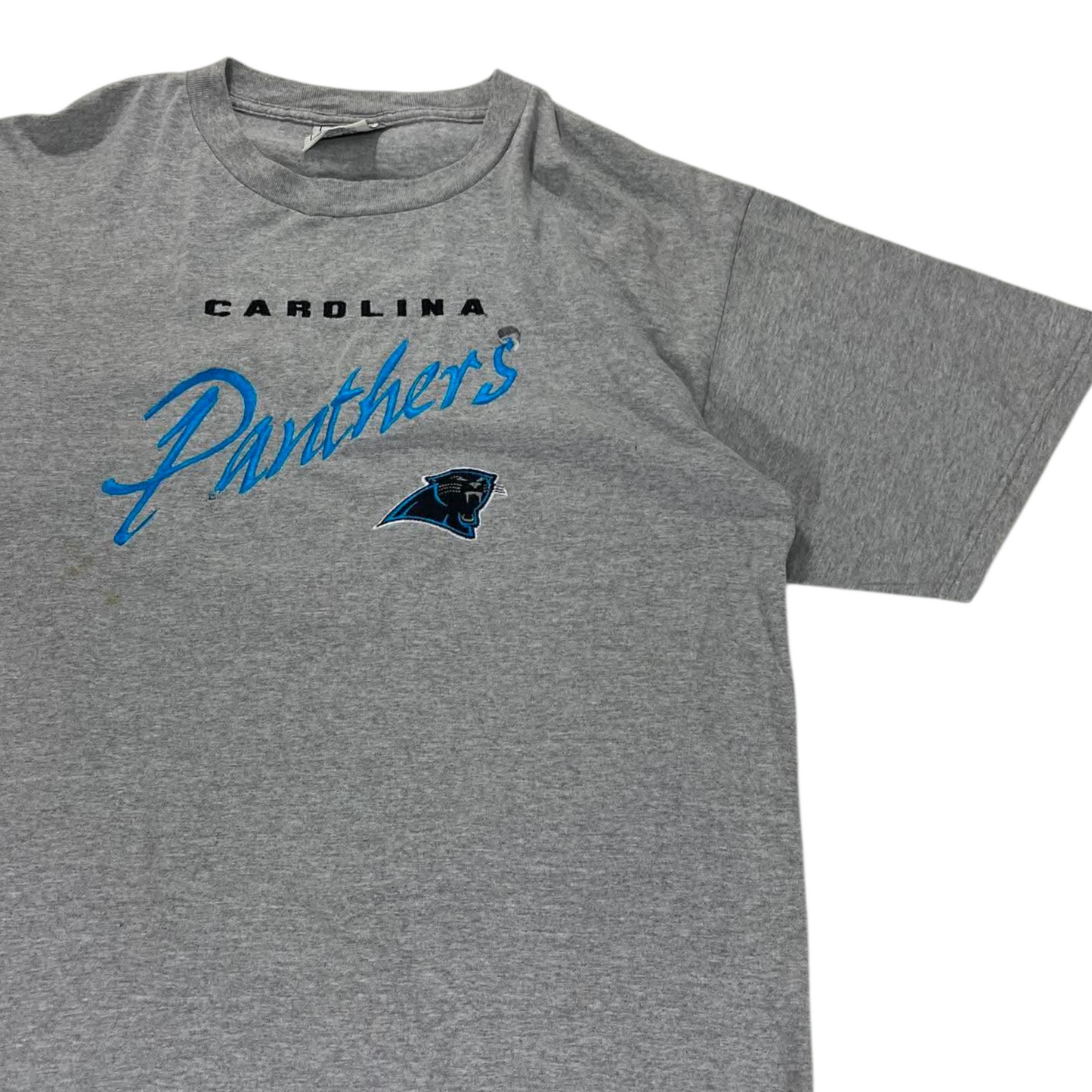 VINTAGE TRASHED VIBES LEE SPORT CAROLINA PANTHERS GREY TEE (XL)
