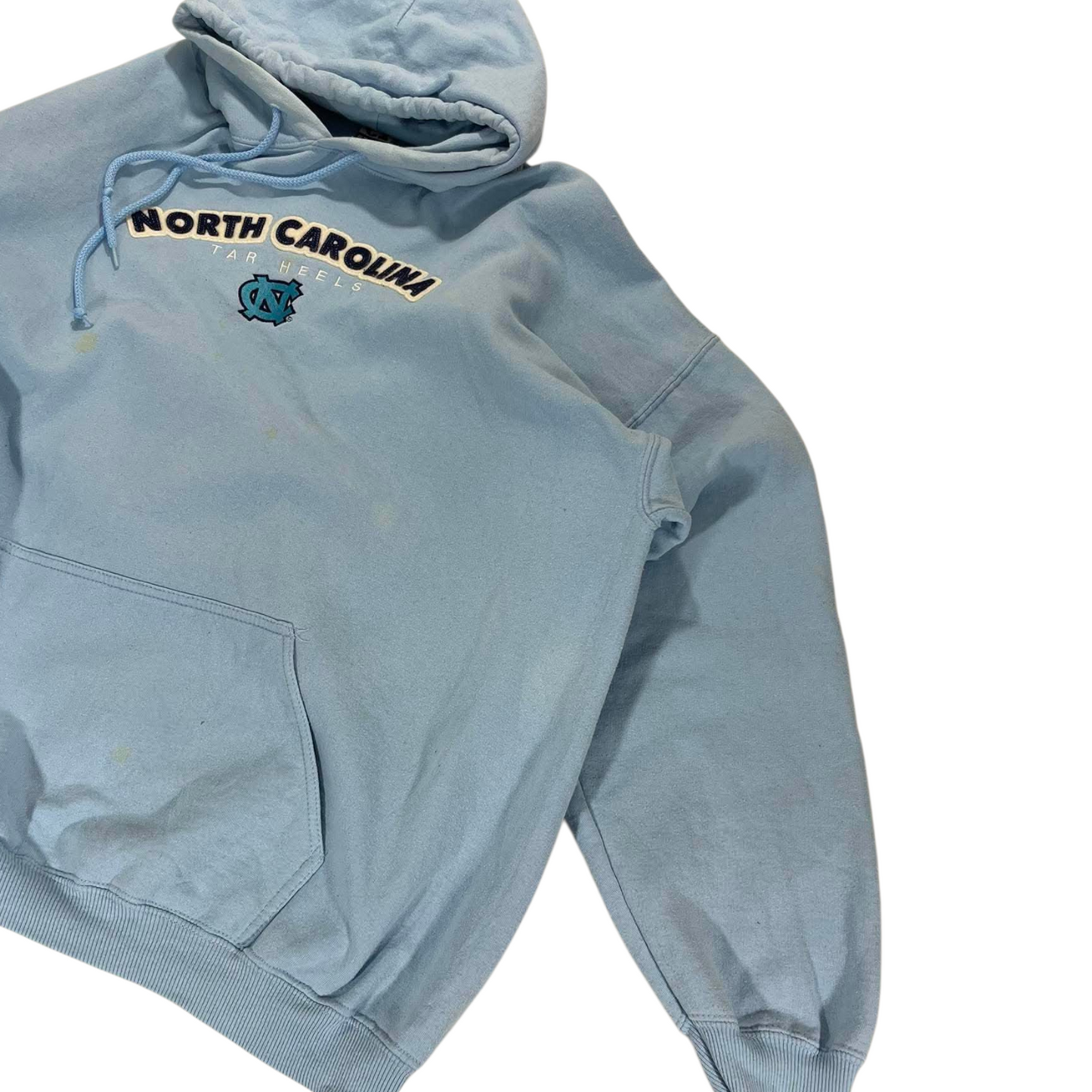 VINTAGE EMBROIDERED UNC TAR HEELS BLUE HOODIE (XXL)