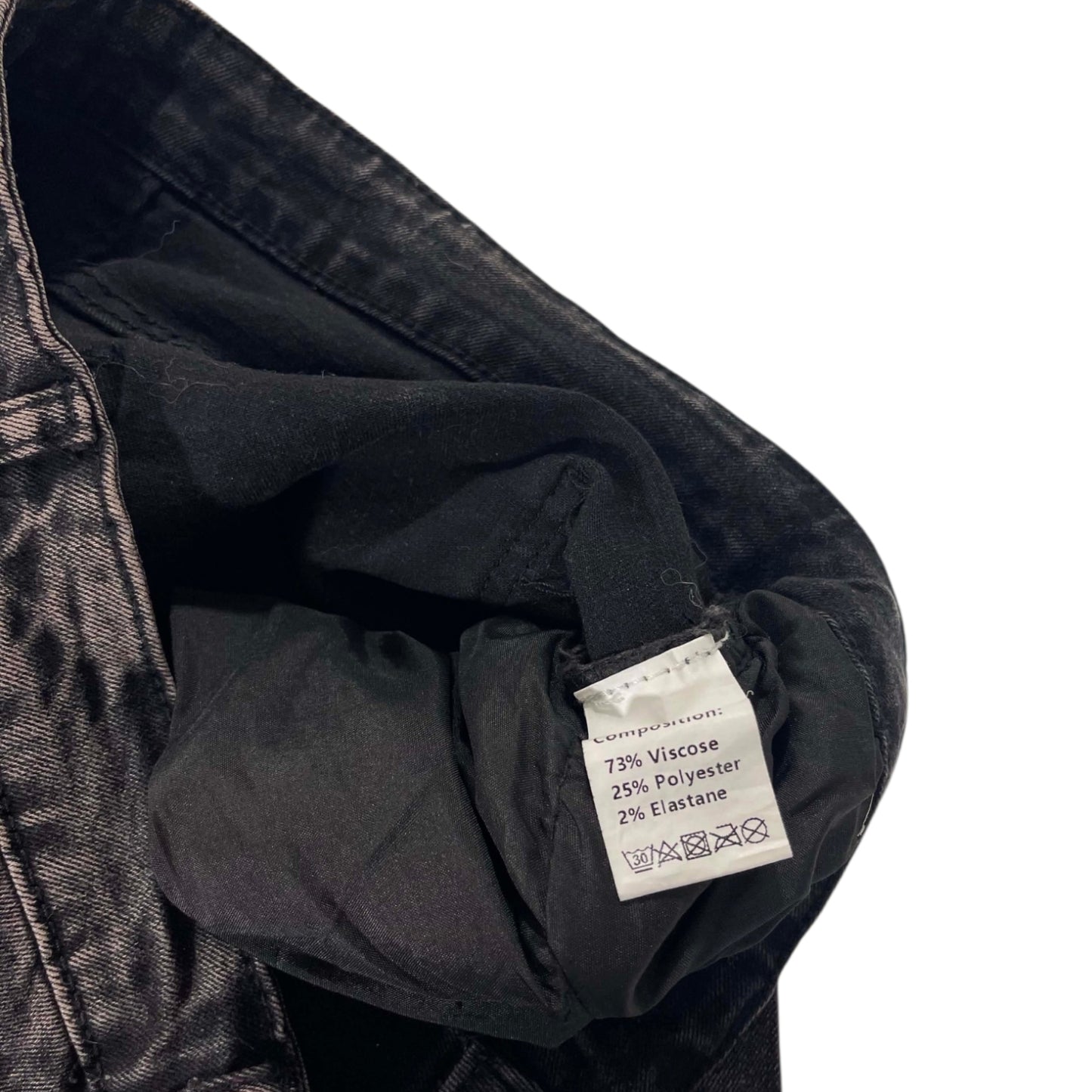 Y2K BLACK STUDDED FLARE JEANS (30)