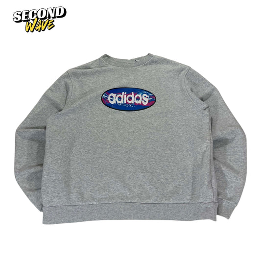 ADIDAS GRAY CREWNECK SWEATSHIRT (L)