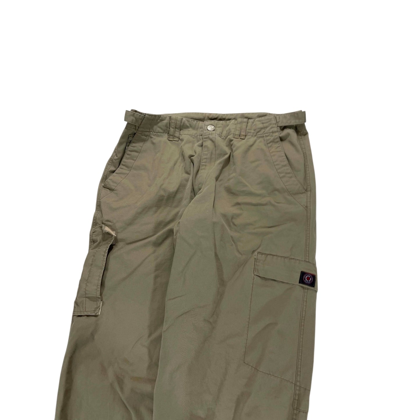 Y2K KHAKI BAGGY CARGO PANTS (32")