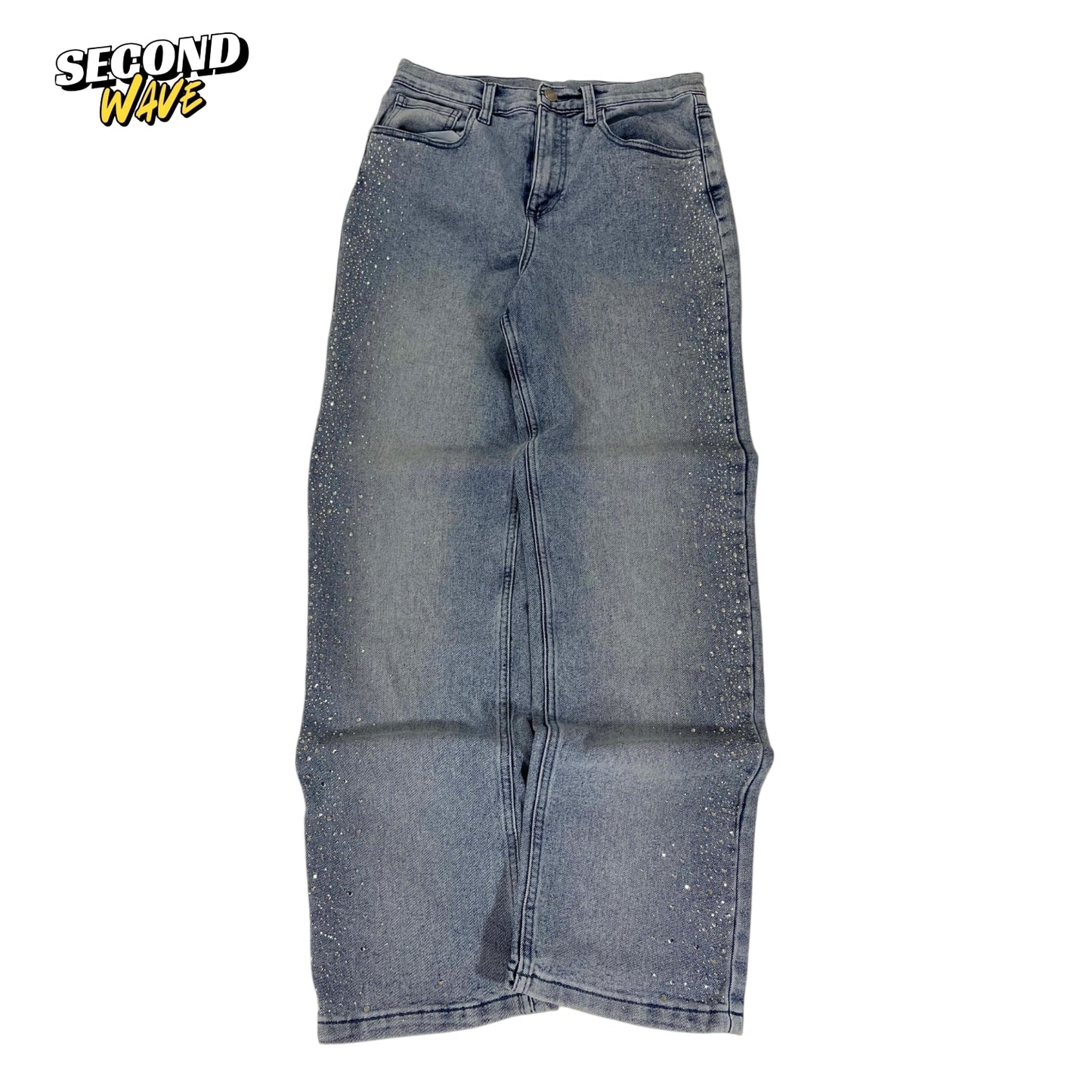 Y2K BLUE WITH SILVER GLITTERS JEANS (28)