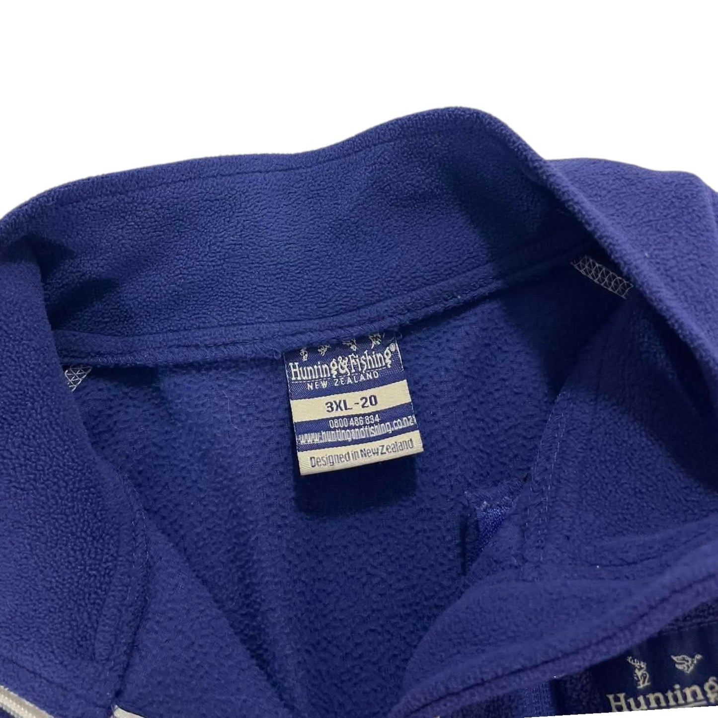 HUNTING & FISHING BLUE QUARTER ZIP FLEECE (L-XL)