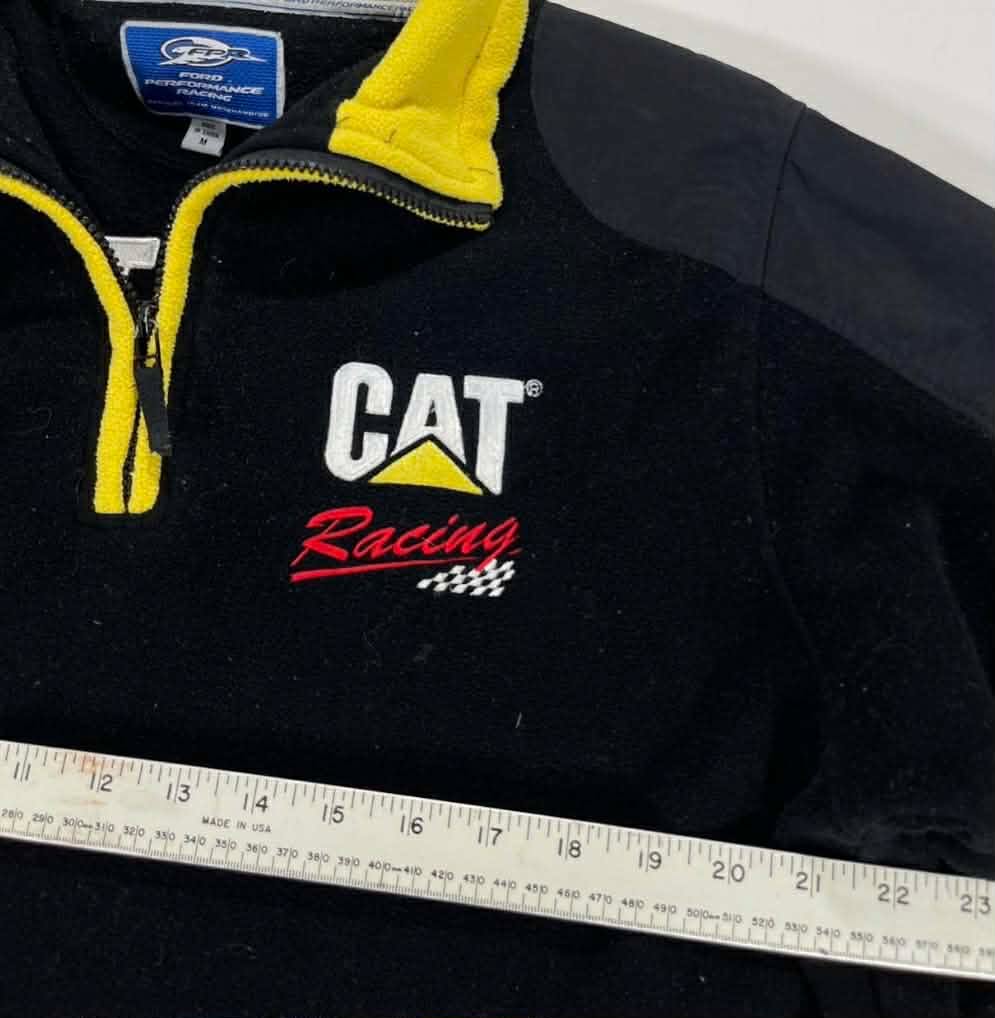VINTAGE FORD CAT RACING BLACK FLEECE QUARTER ZIP