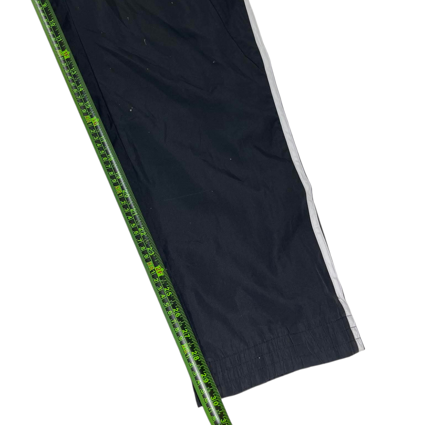 VINTAGE ADIDAS BLACK TRACK PANTS WITH WHITE STRIPED (42-44)