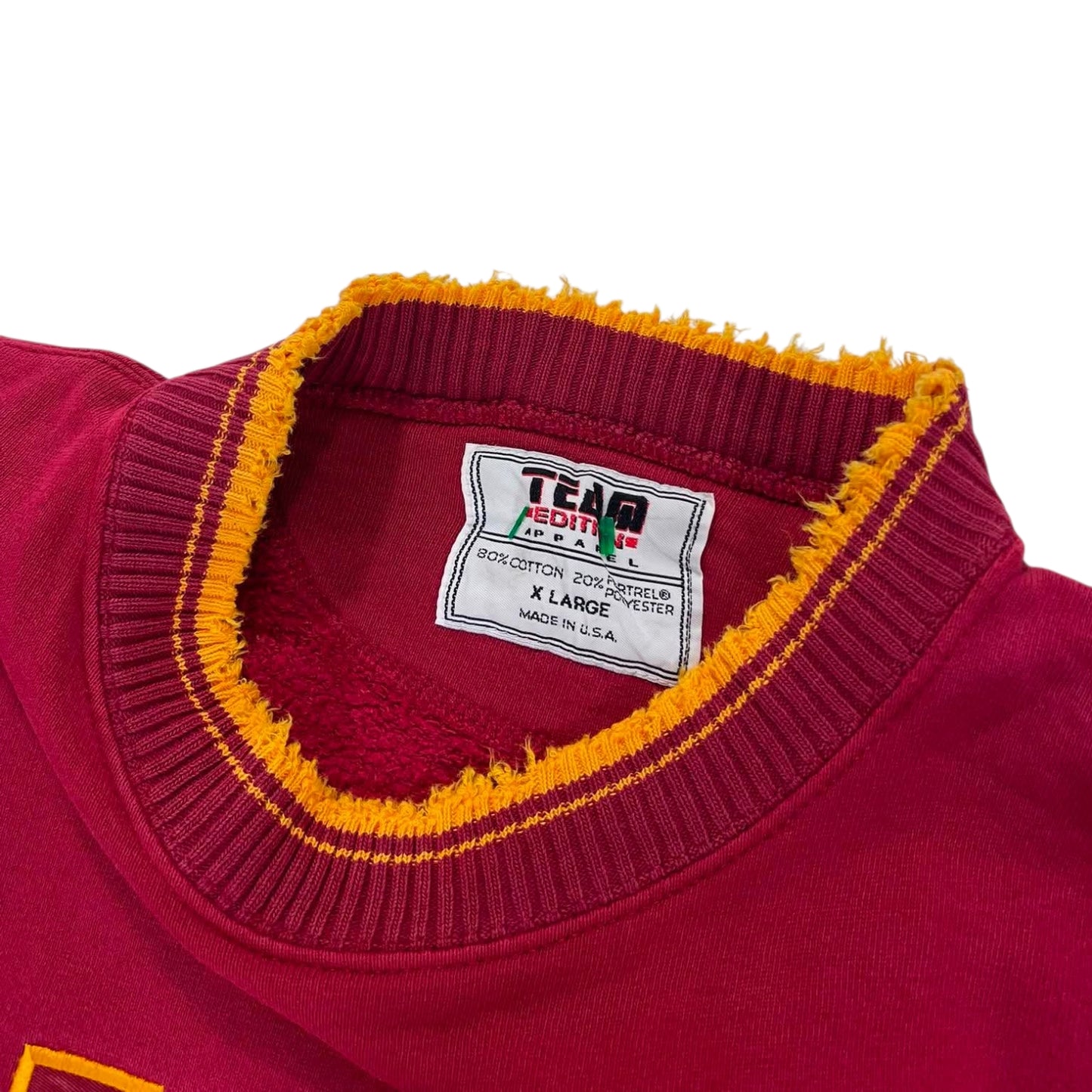 90S USC TROJANS EMBROIDERED RED CREWNECK (XL)