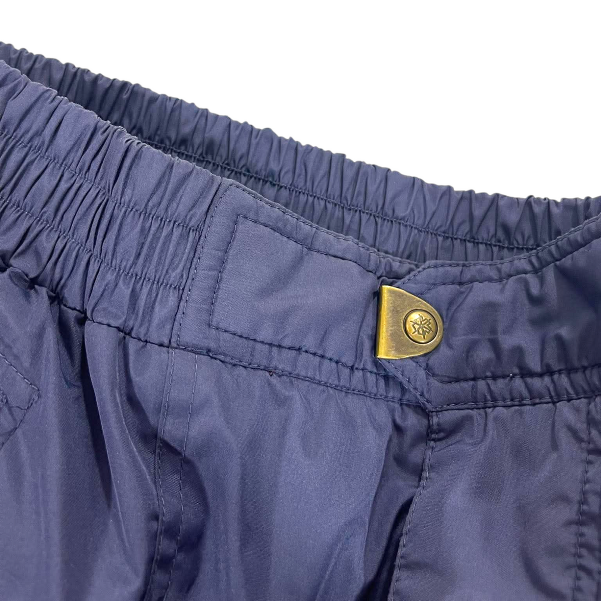 Y2K NAVY BLUE BAGGY TRACK PANTS (S)