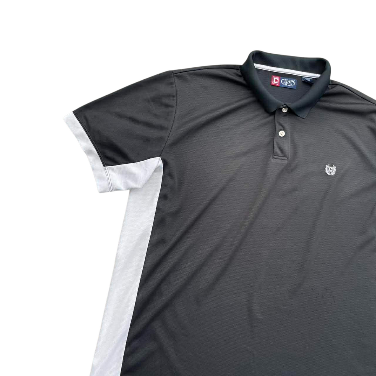 CHAPS BLACK & GREY POLO SHIRT (XXL)