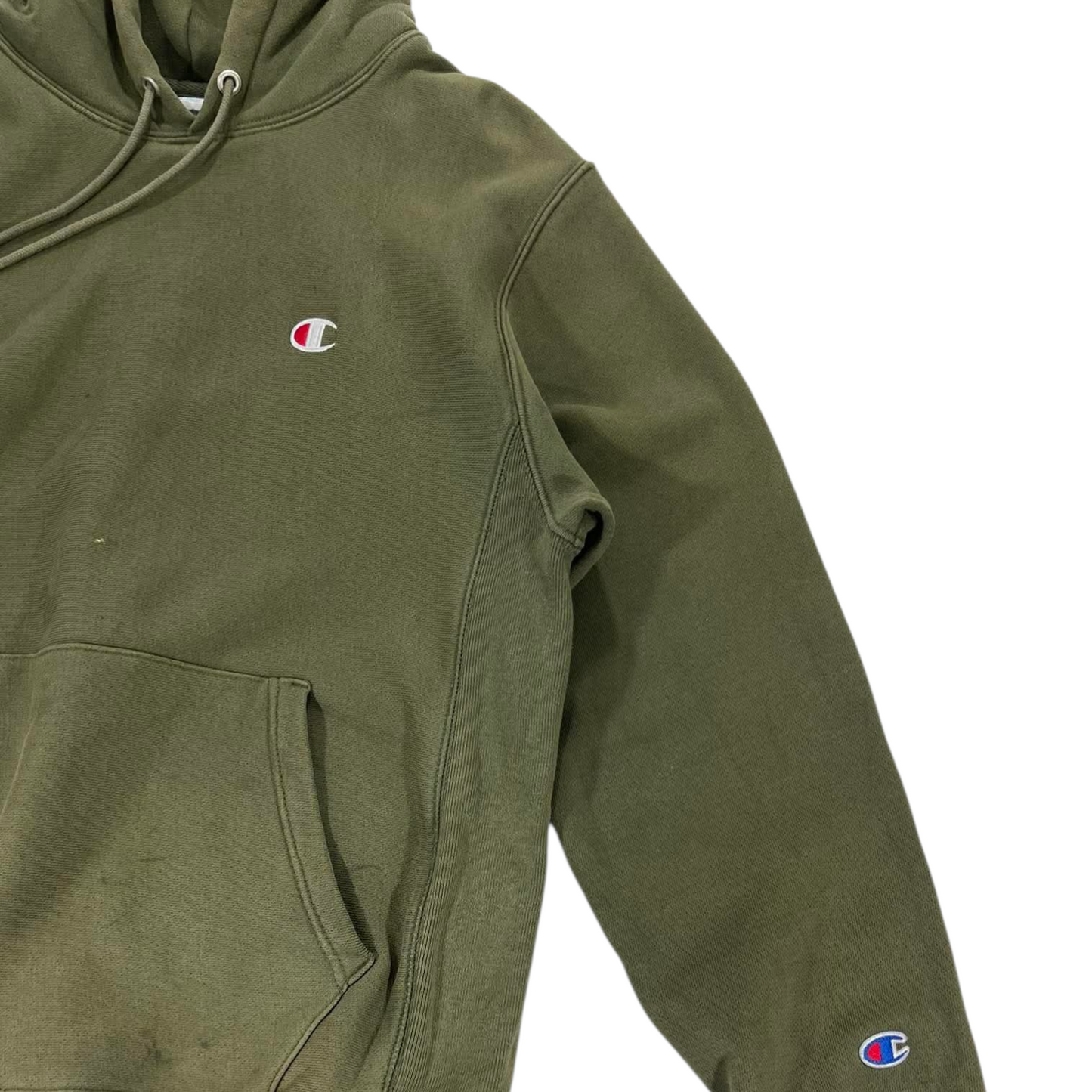 CHAMPION KHAKI GREEN HOODIE (M)