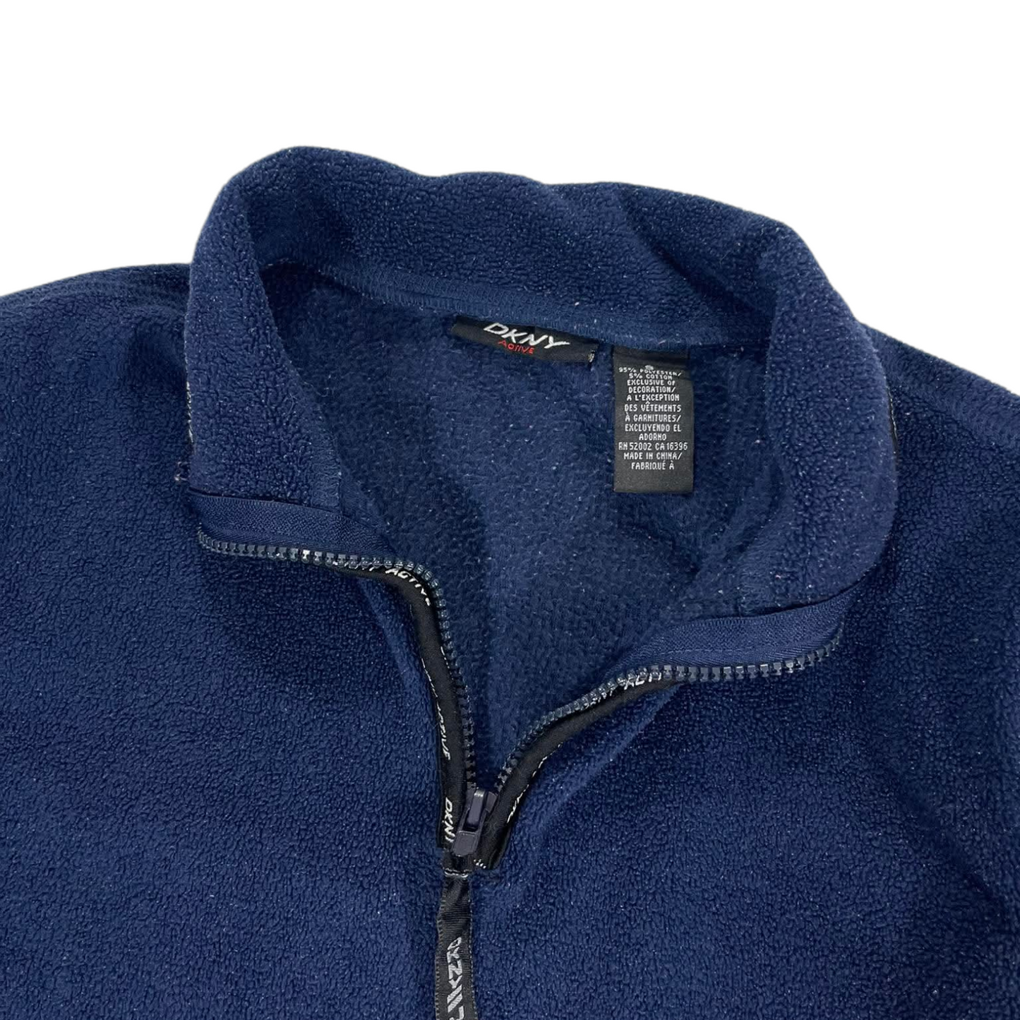 DKNY NAVY BLUE QUARTER ZIP FLEECE SWEATSHIRT (S)