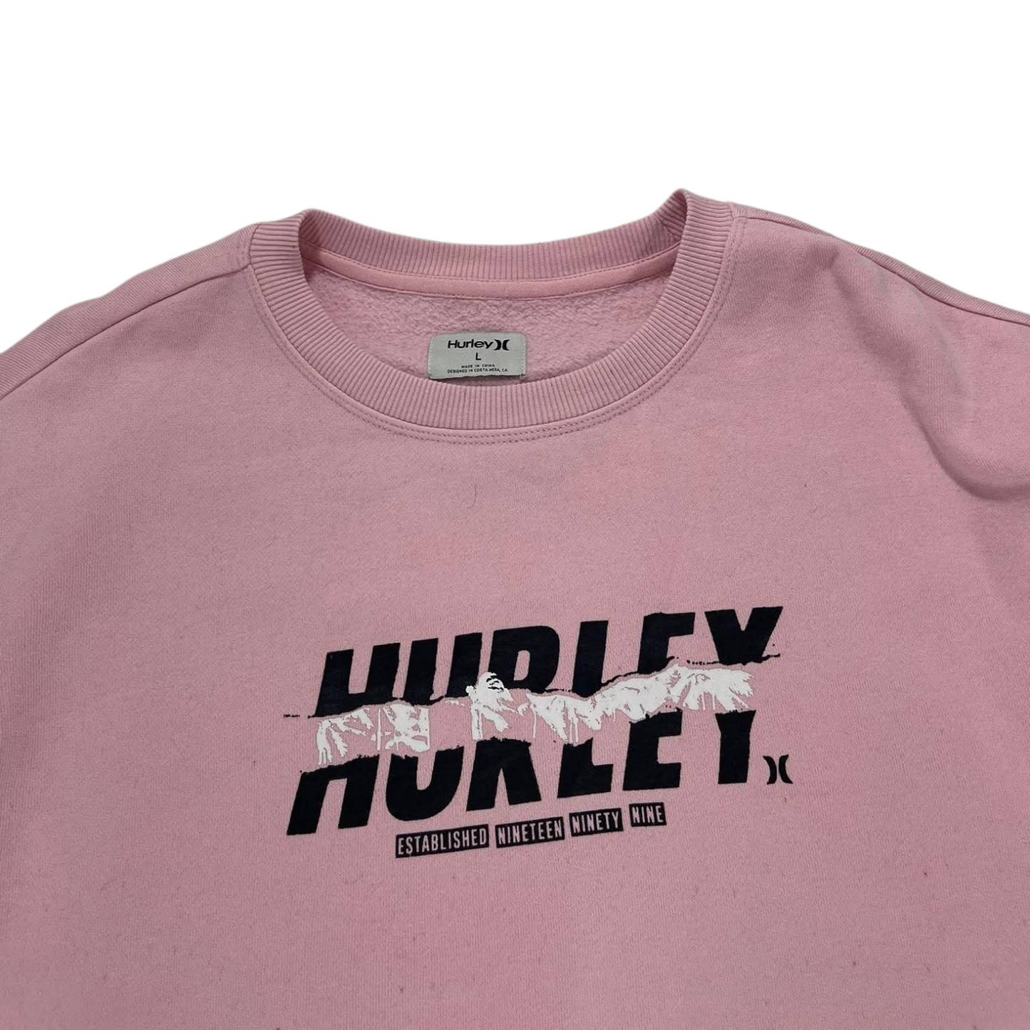 HURLEY PINK CREWNECK SWEATSHIRT (L)