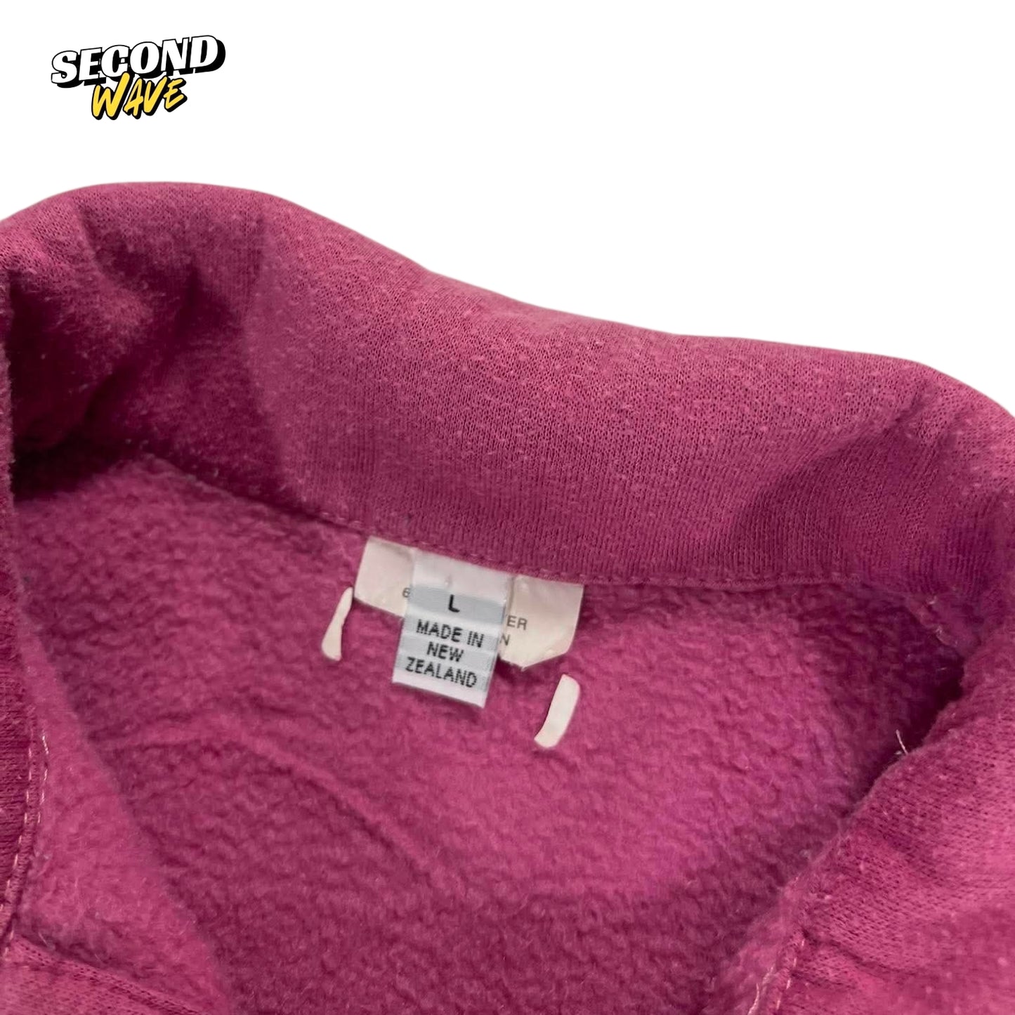 PINK EMBROIDERED QUARTER ZIP (L)