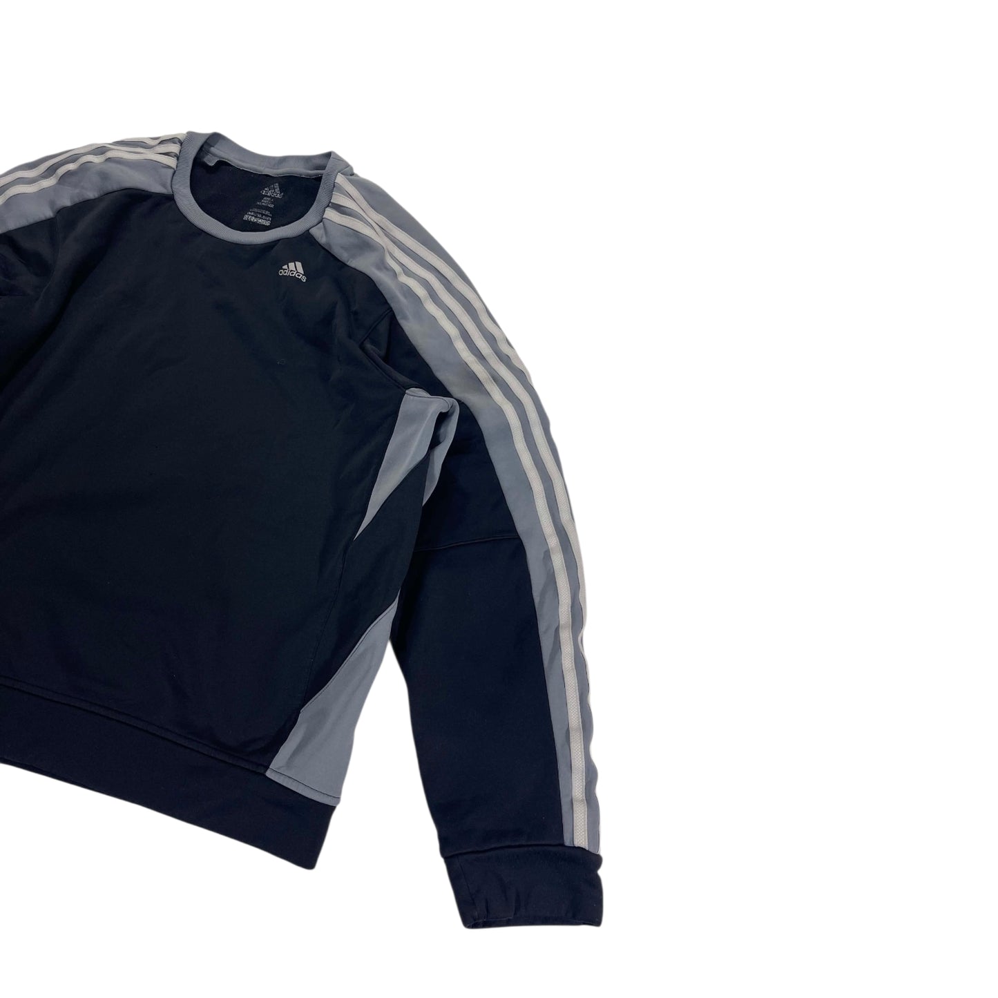 ADIDAS BLACK & GRAY POLYESTER SWEATSHIRT (L)