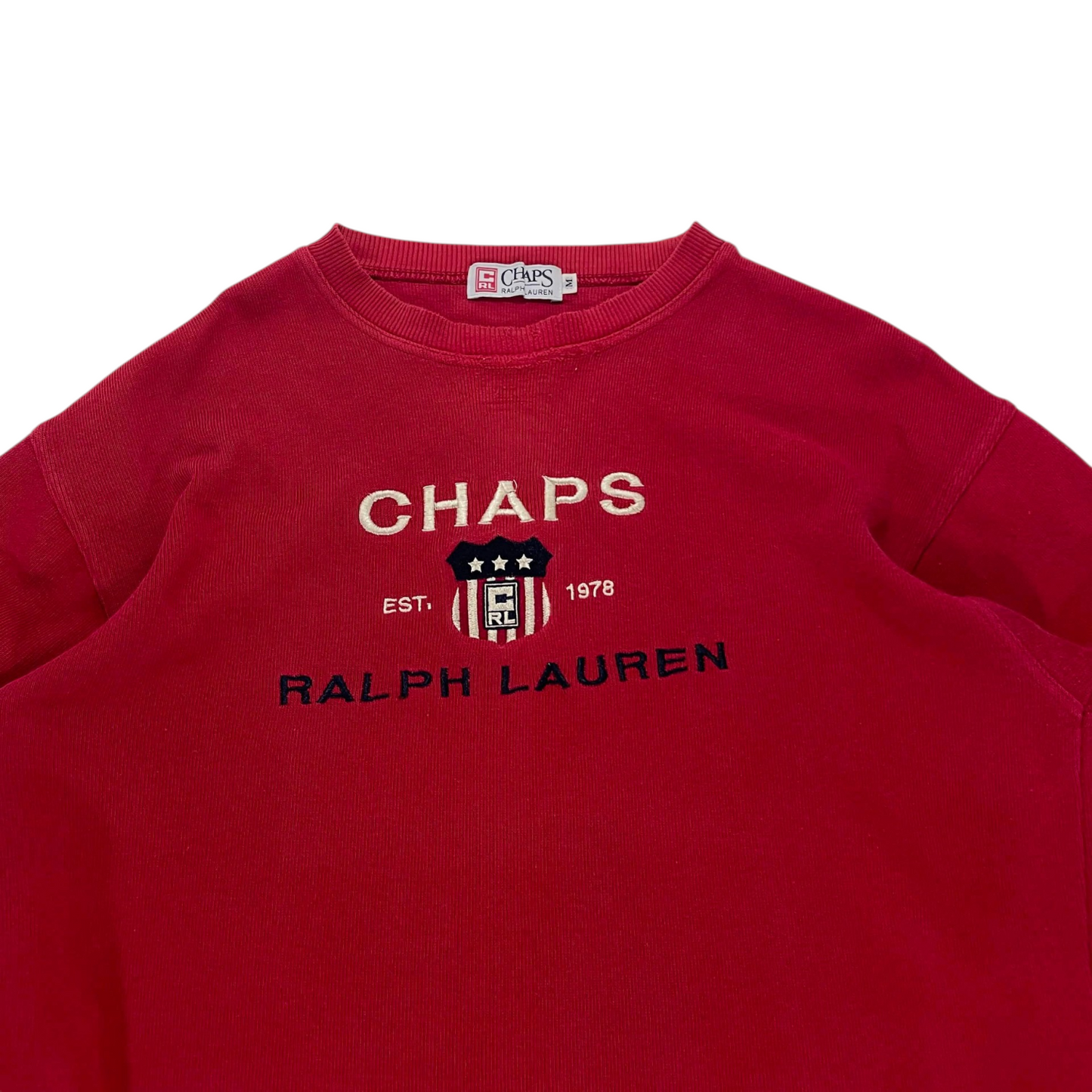 VINTAGE 90S CHAPS RALPH LAUREN RED CREWNECK (M)