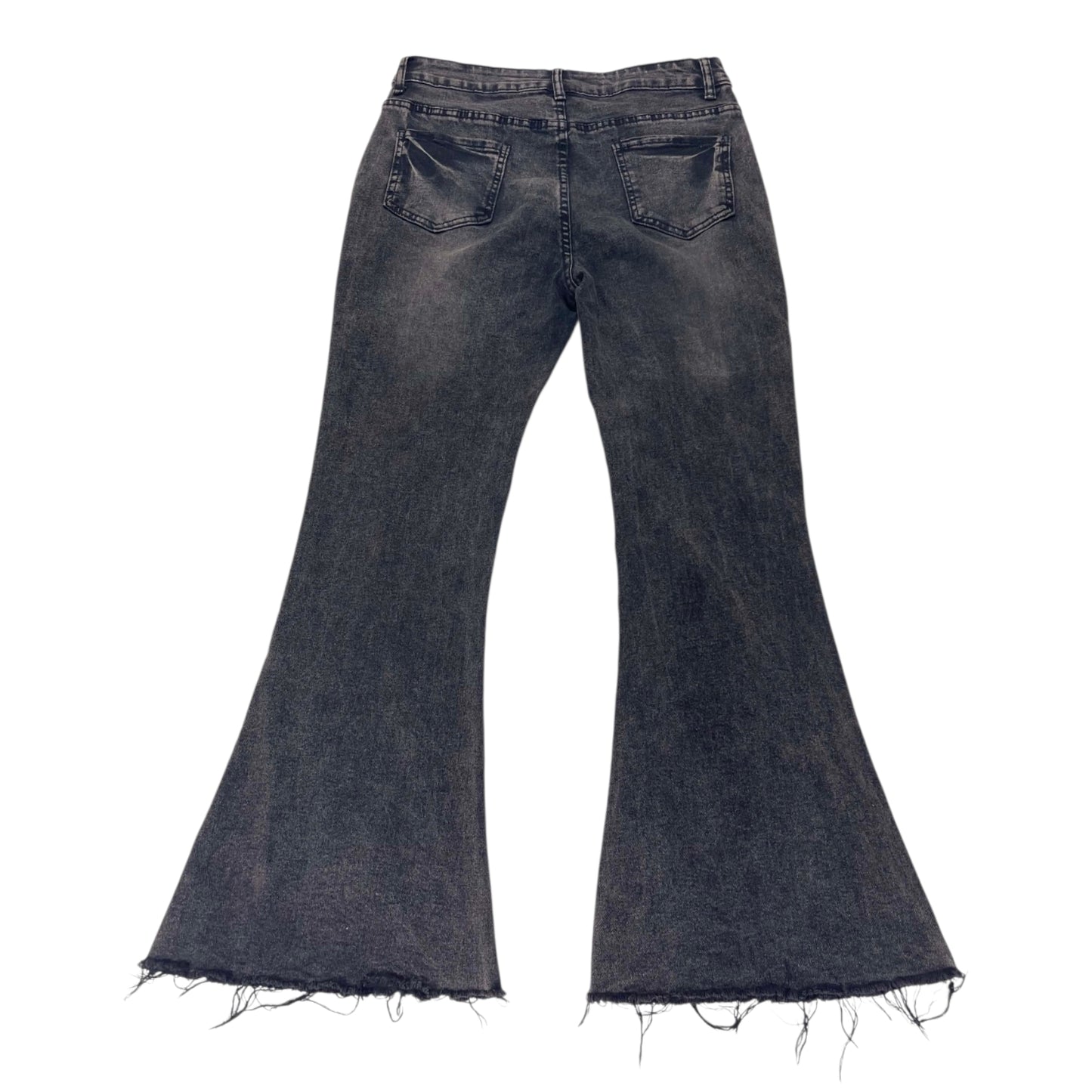 Y2K BLACK STUDDED FLARE JEANS (30)