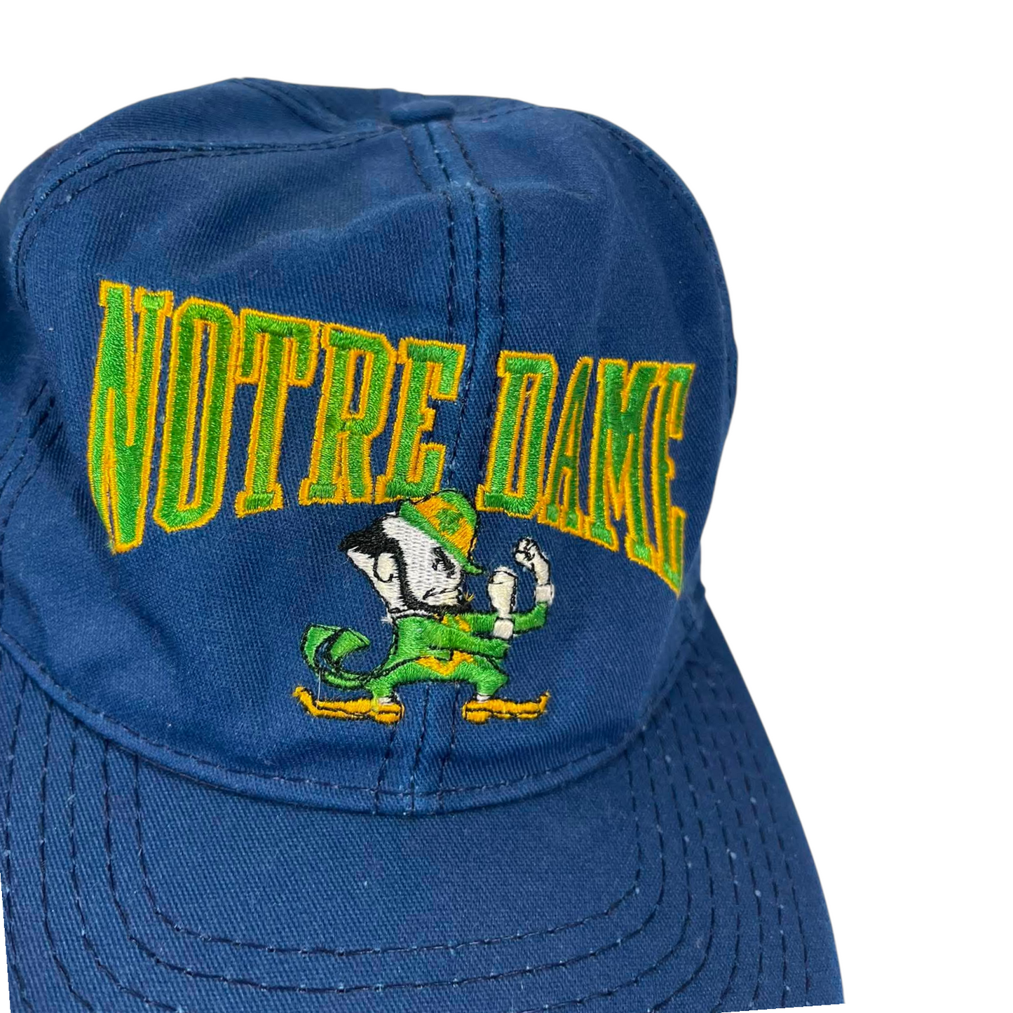 VINTAGE NOTRE DAME FIGHTING IRISH BLUE SNAPBACK HAT (OSFA)