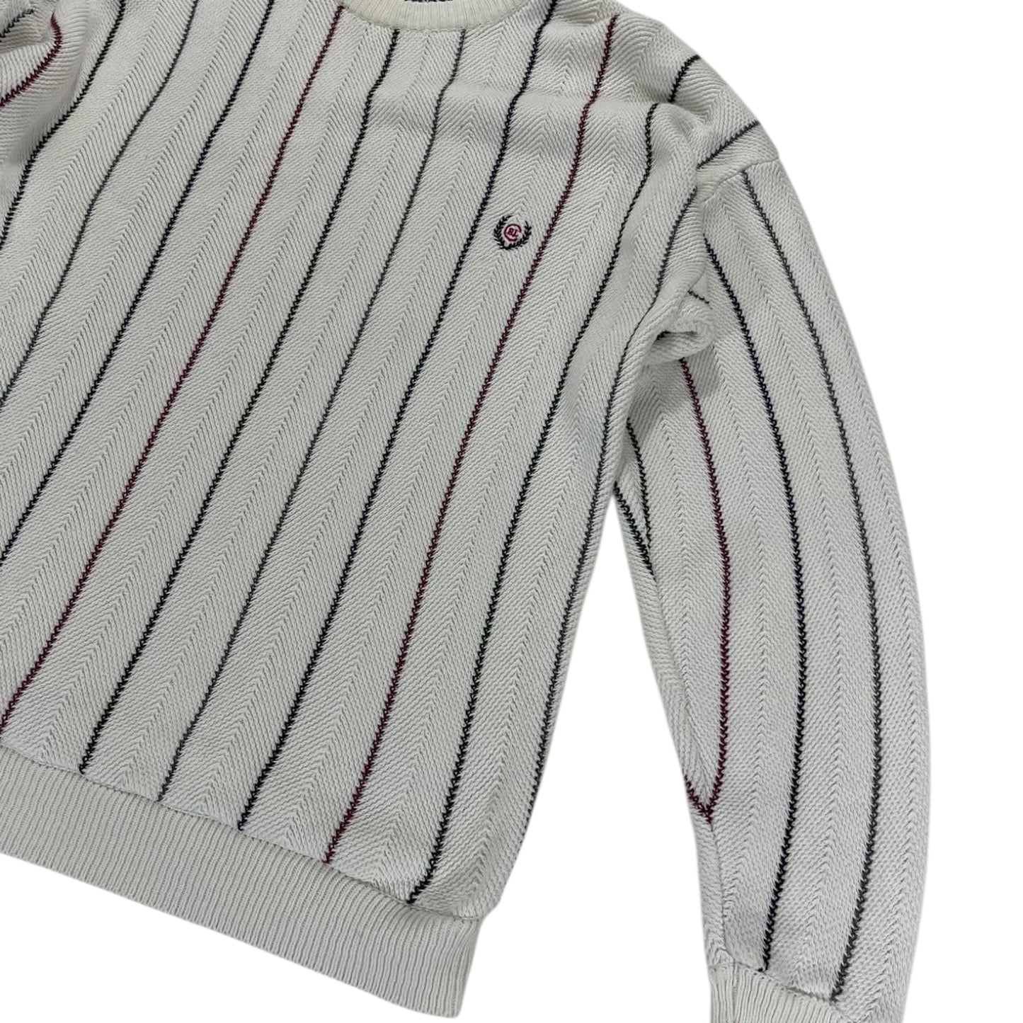 VINTAGE CHAPS RALPH LAUREN CREAM STRIPED SWEATER (M)