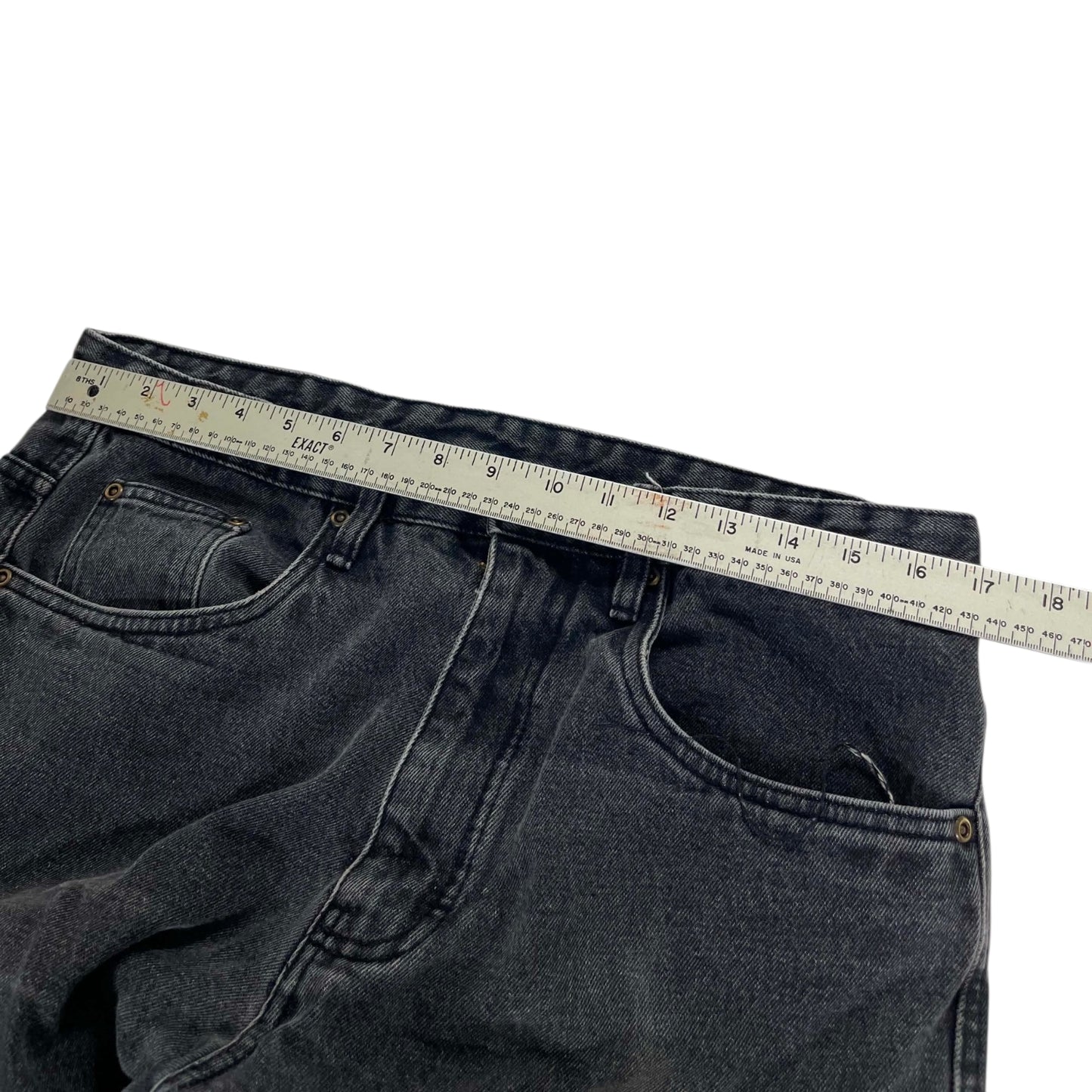 VINTAGE TRASHED STRONGMAN BLACK JEANS (34")