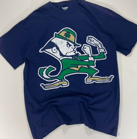 VINTAGE NAVY NOTRE DAME FIGHTING IRISH T-SHIRT (L)