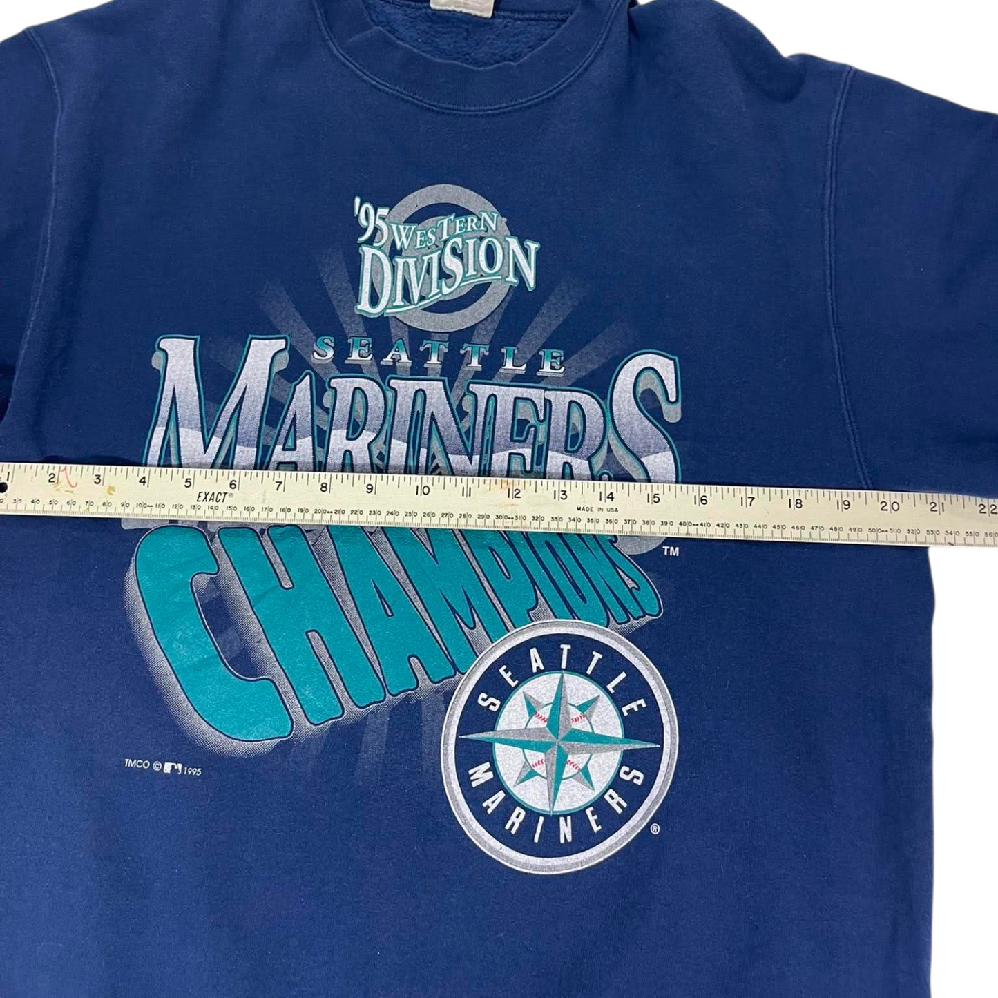 90s SEATTLE MARINERS NAVY CREWNECK SWEATSHIRT (L)