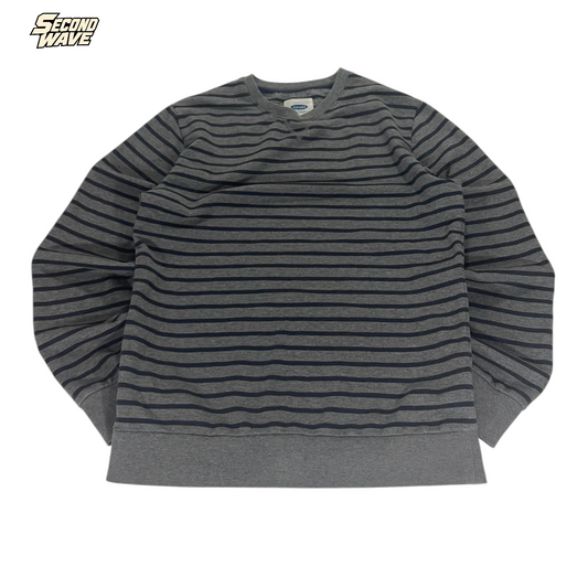 OLD NAVY GRAY STRIPED LONG SLEEVE (M)