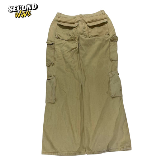 Y2K TAN CARGO PANTS (L)