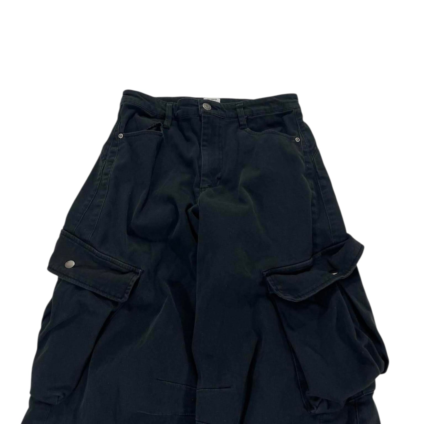 BLACK COTTON ON WIDE LEG CARGO PANTS (28)