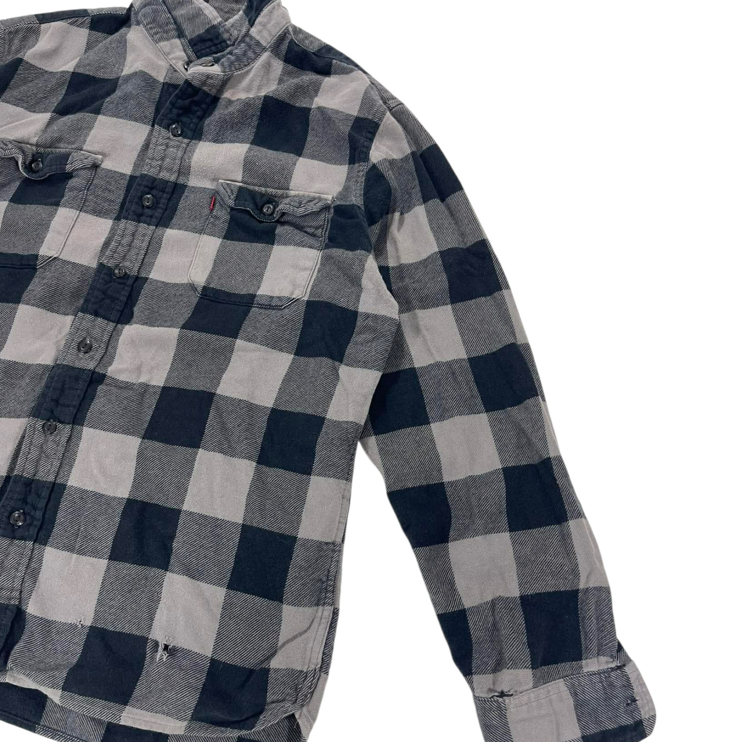 VINTAGE LEVIS BLACK & GREY FLANNEL SHIRT (L-XL)