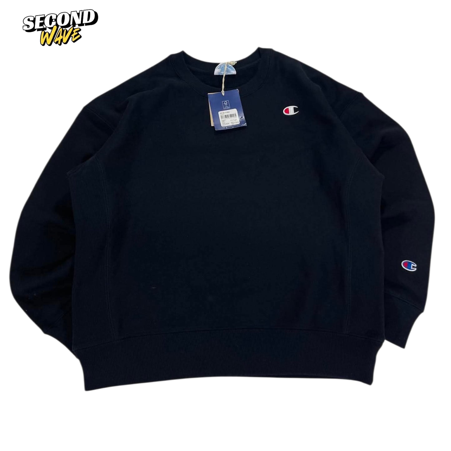 BRANDNEW CHAMPION BLACK CREWNECK (M)