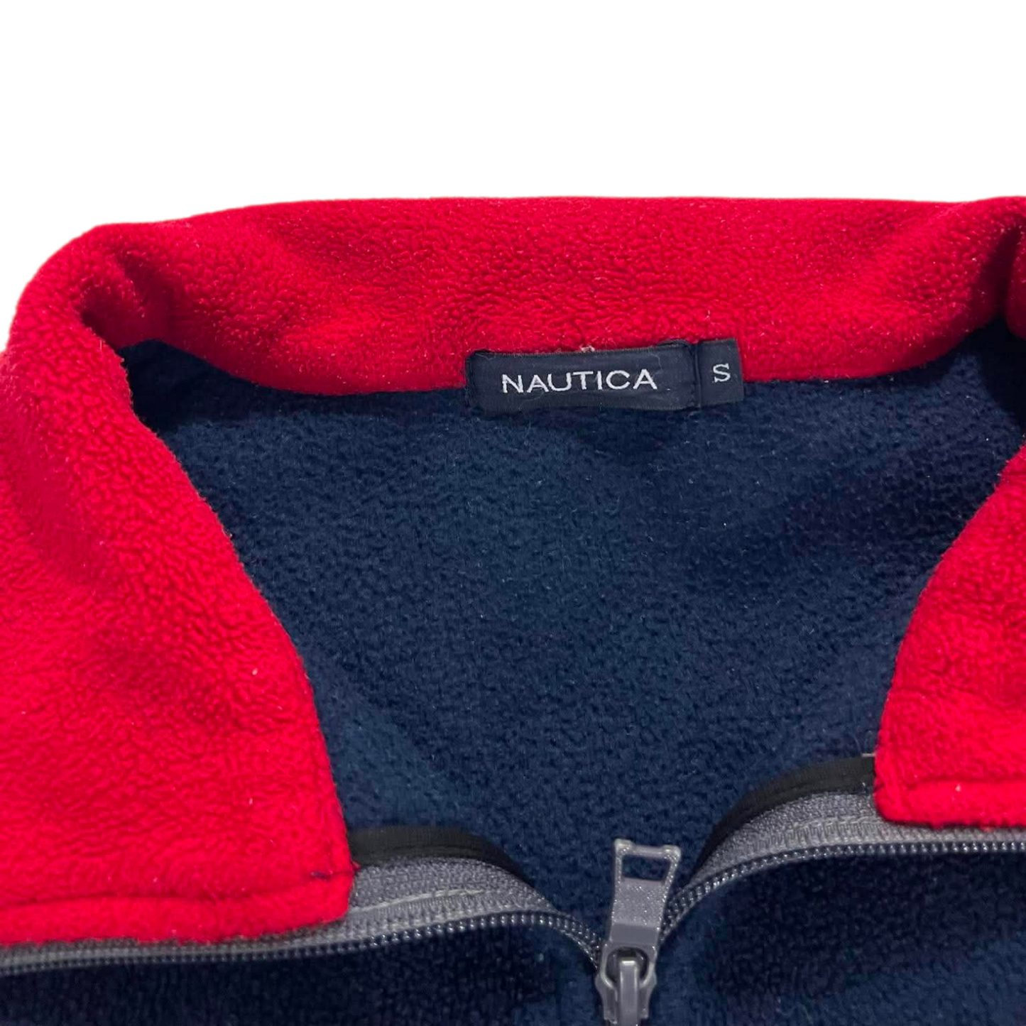 VINTAGE NAUTICA NAVY BLUE FLEECE JACKET (S-M)