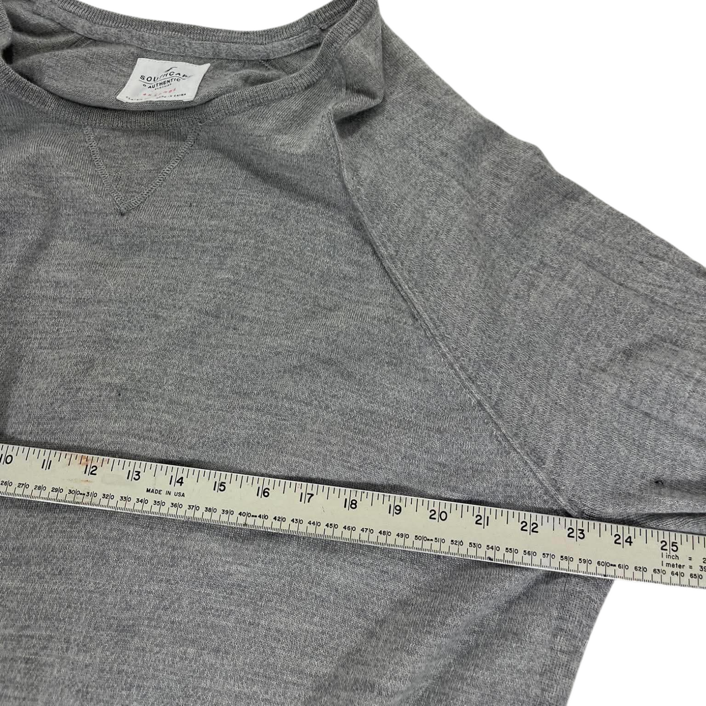 PURE MWRINO WOOL SOUTH CAPE GREY LONG SLEEVE SHIRT (XL)
