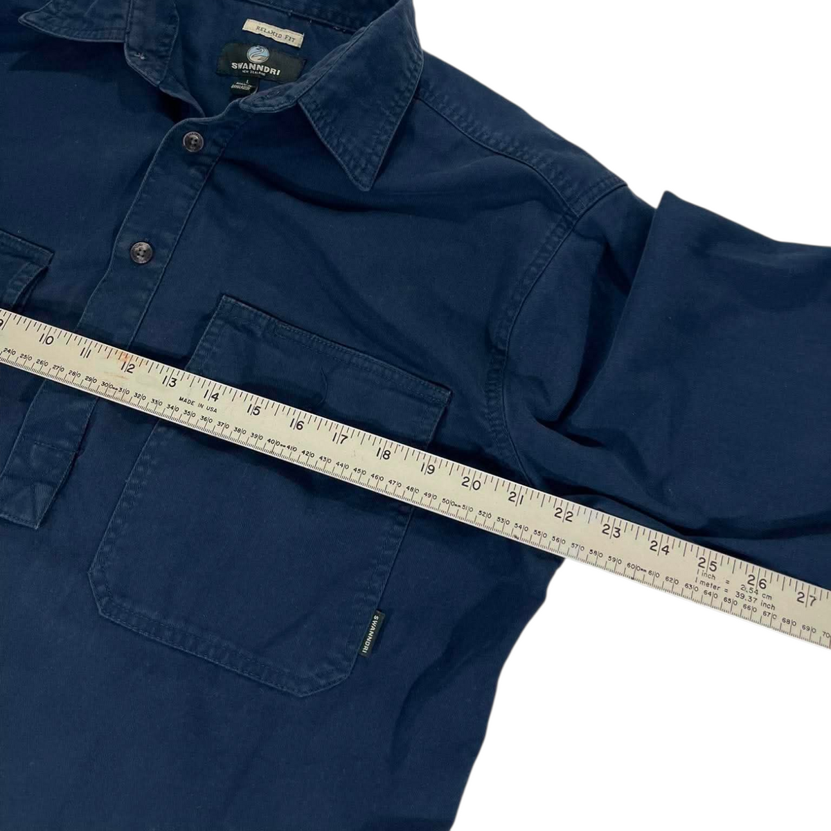 SWANNDRI NAVY BLUE LONG SLEEVE (L)