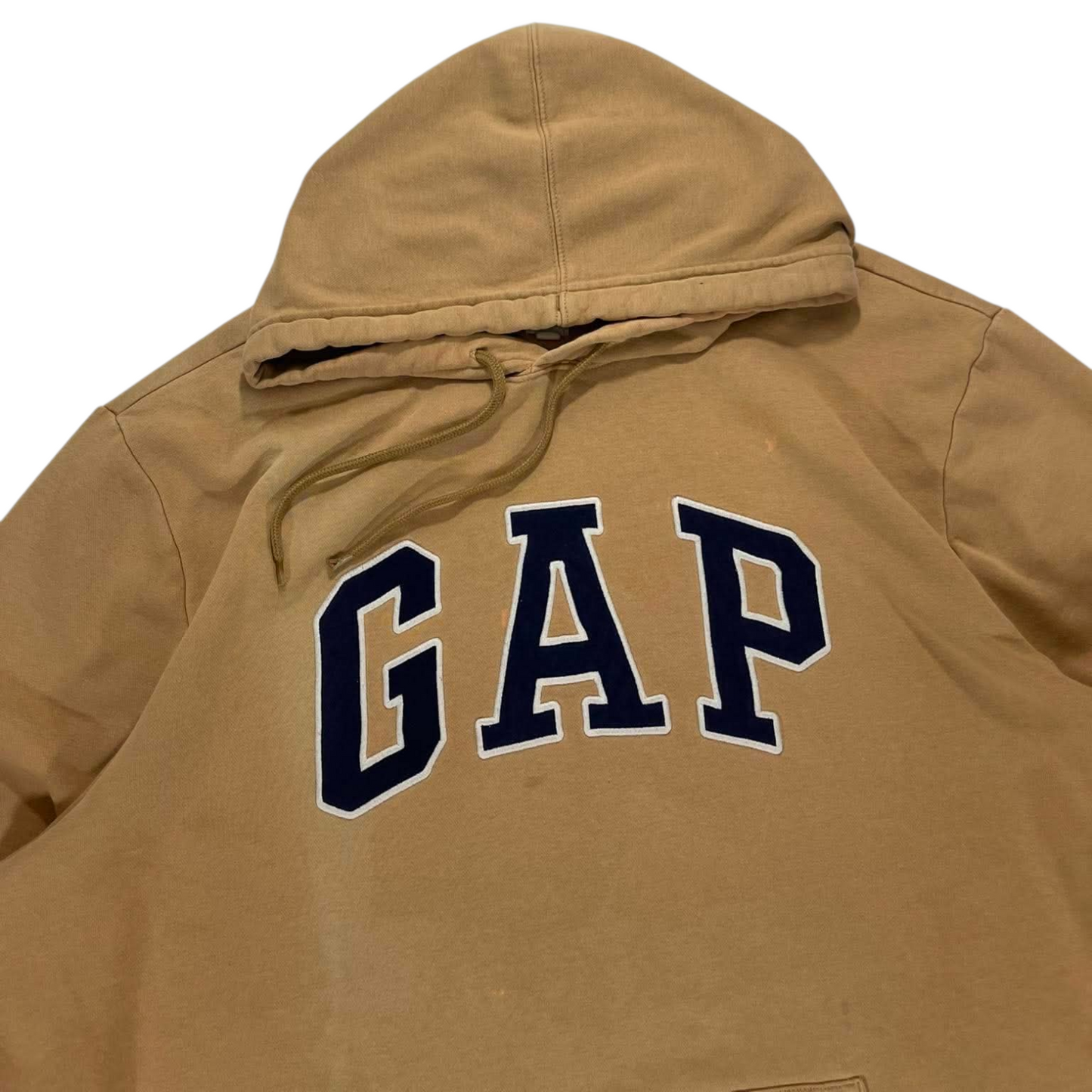 GAP TAN HOODIE WITH NAVY BLUE LOGO (XXL)