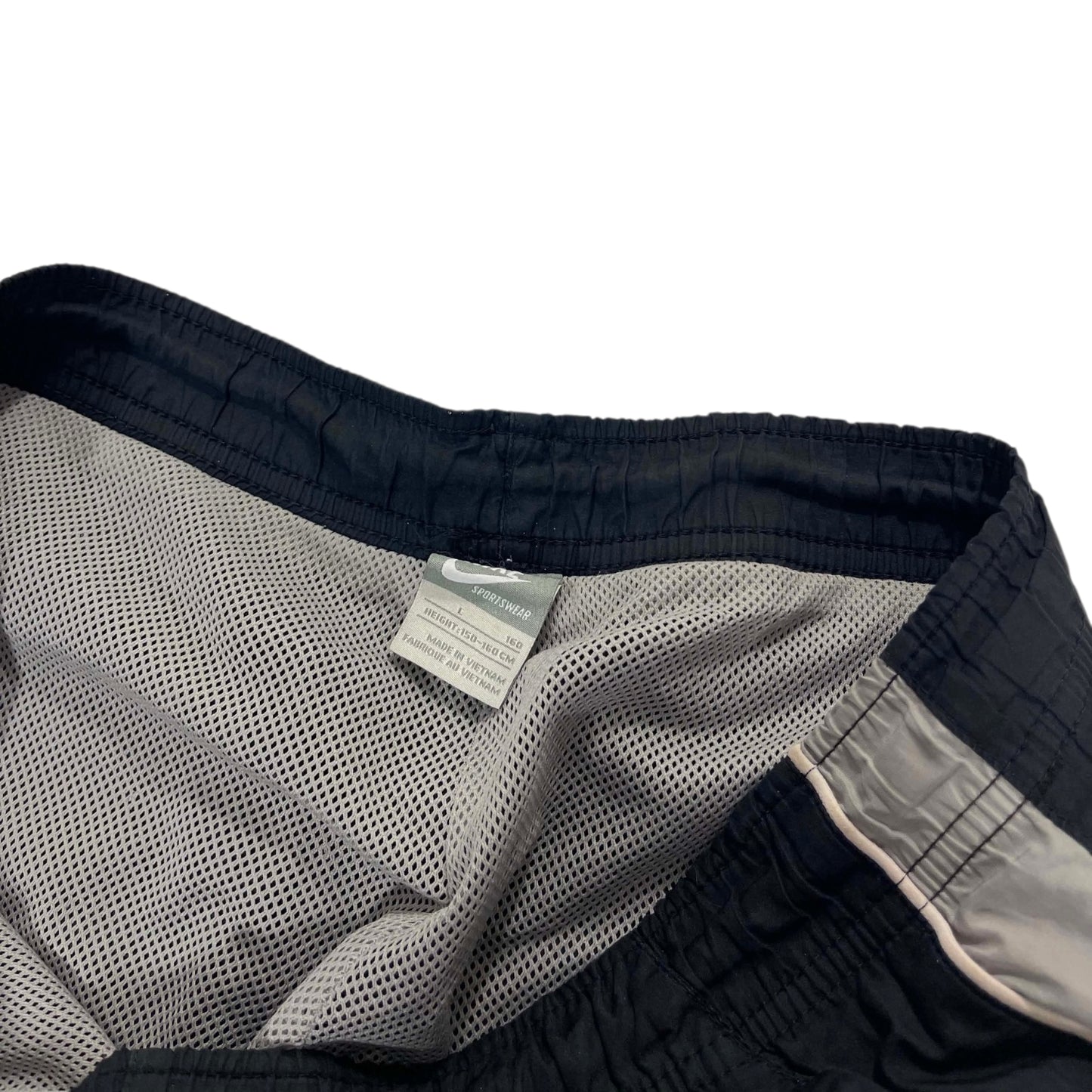 VINTAGE NIKE BLACK GREY BAGGY TRACK PANTS (M)