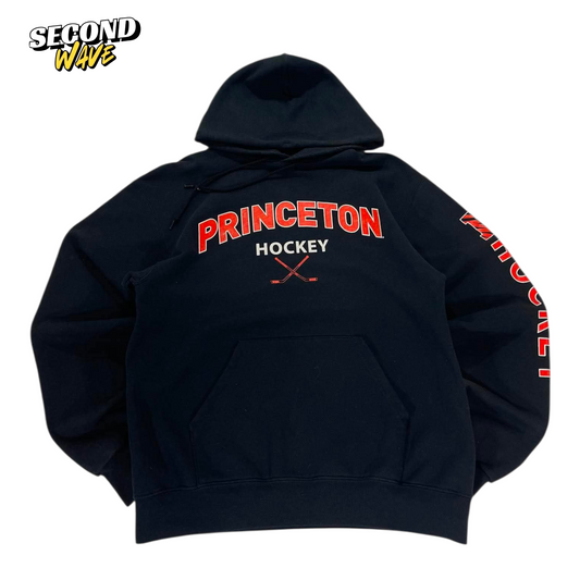 VINTAGE PRINCETON UNIVERSITY HOCKEY BLACK HOODIE (M)