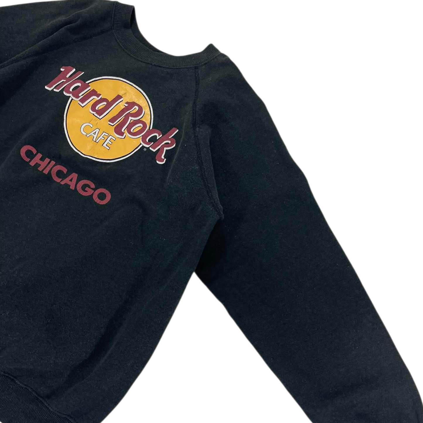 VINTAGE HARD ROCK CAFE CHICAGO BLACK CREWNECK SWEATSHIRT (M-L)