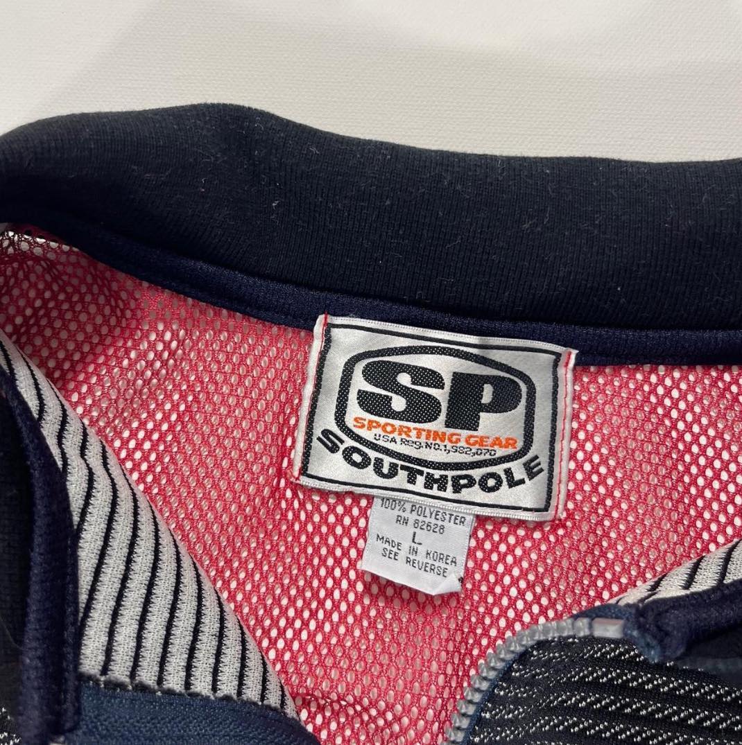 VINTAGE SOUTHPOLE RED& BLACK MESH QUARTER ZIP (L)