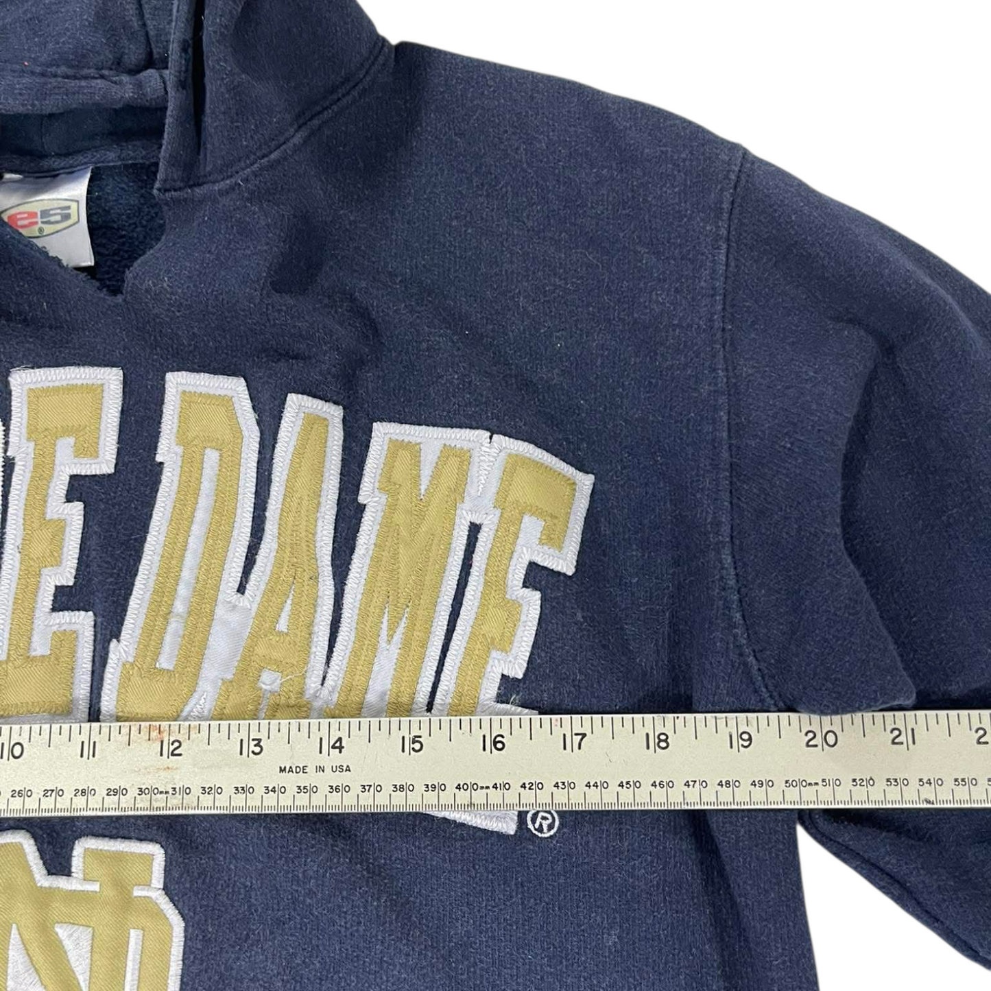 VINTAGE NOTRE DAME HOODIE WITH EMBROIDED LOGO (S-M)